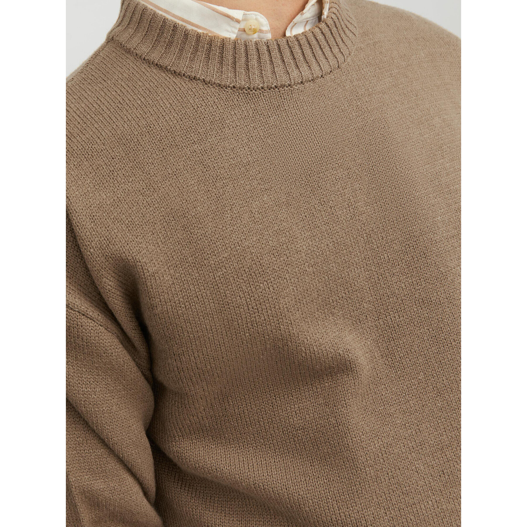 Jack&Jones Пуловер 12236774 Кафяв Regular Fit - Pepit.bg