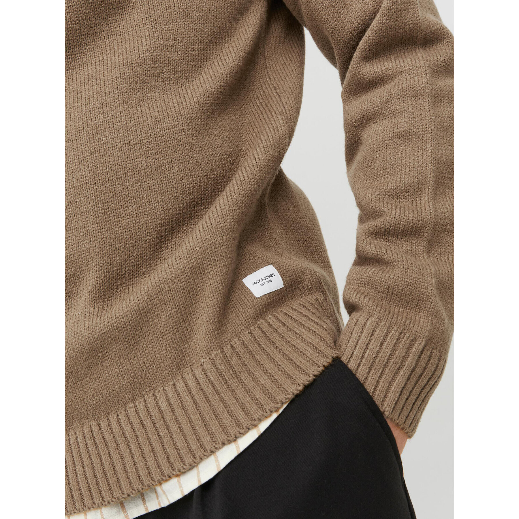 Jack&Jones Пуловер 12236774 Кафяв Regular Fit - Pepit.bg