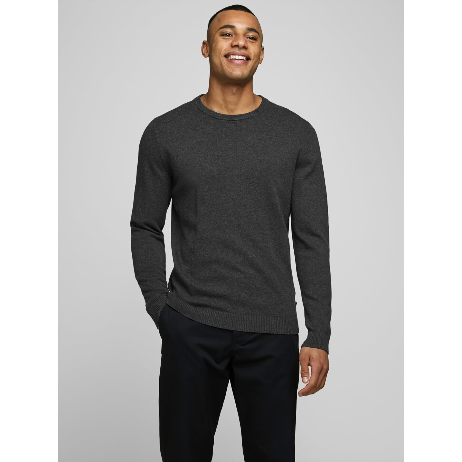 Jack&Jones Пуловер Basic 12137190 Сив Regular Fit - Pepit.bg