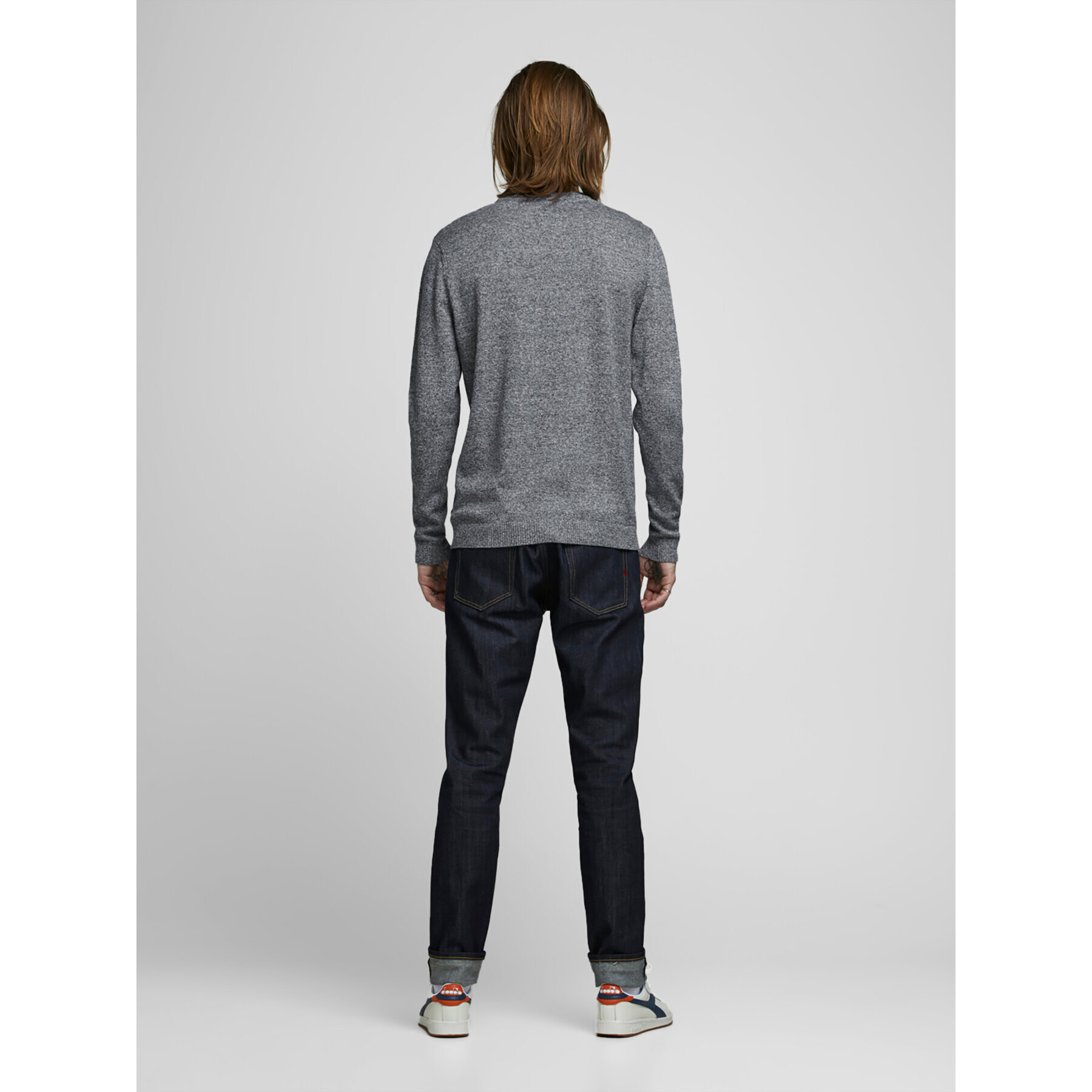 Jack&Jones Пуловер Basic 12137190 Сив Regular Fit - Pepit.bg