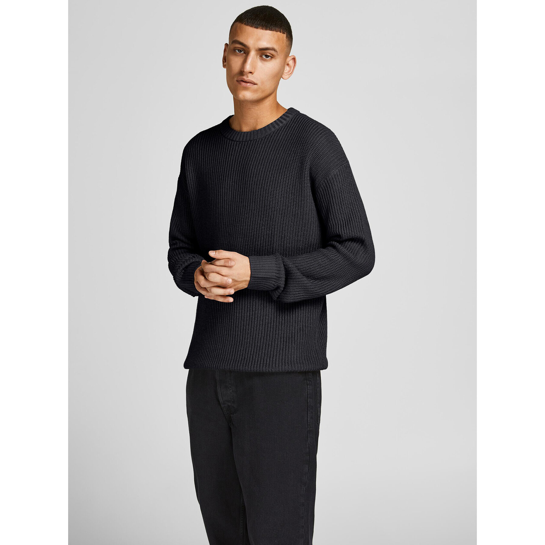 Jack&Jones Пуловер Brink 12194786 Черен Regular Fit - Pepit.bg