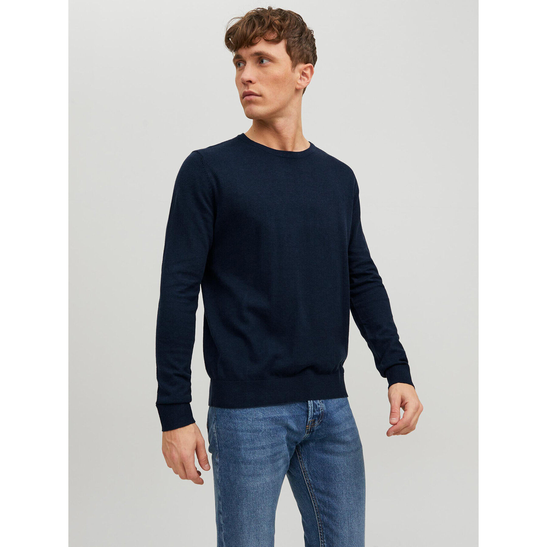 Jack&Jones Пуловер Emil 12208364 Тъмносин Regular Fit - Pepit.bg