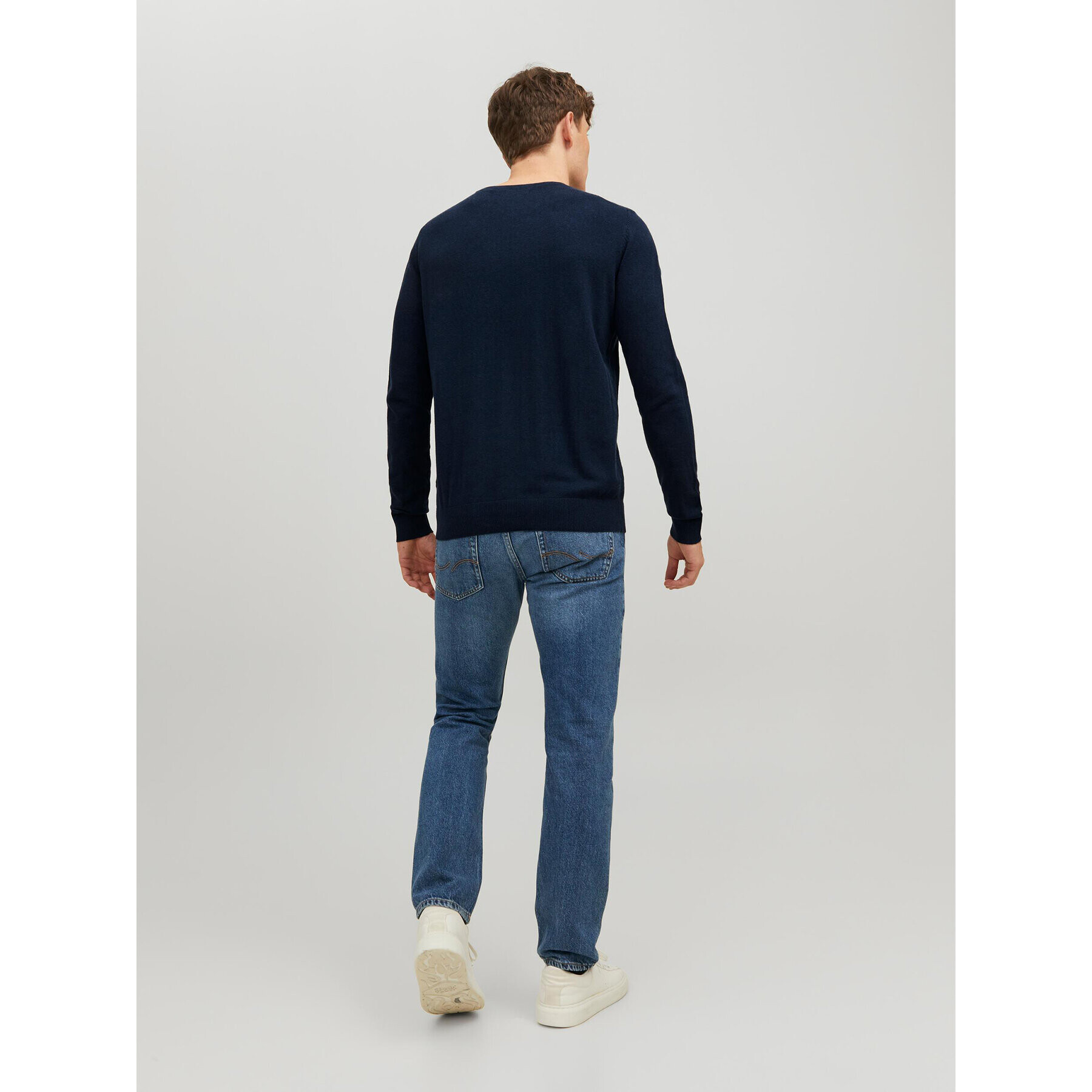 Jack&Jones Пуловер Emil 12208364 Тъмносин Regular Fit - Pepit.bg