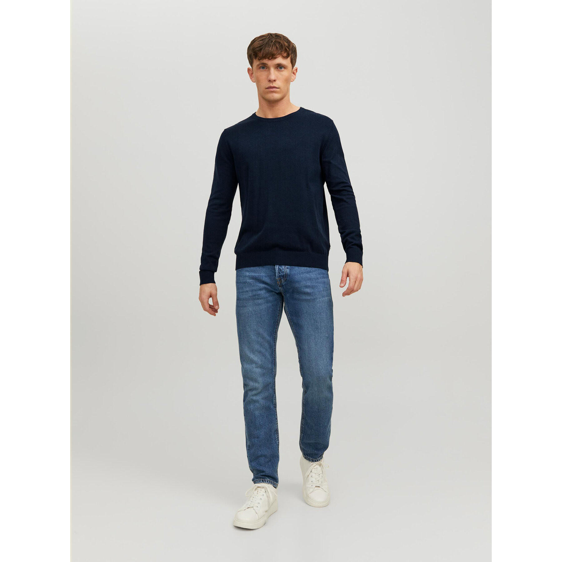 Jack&Jones Пуловер Emil 12208364 Тъмносин Regular Fit - Pepit.bg