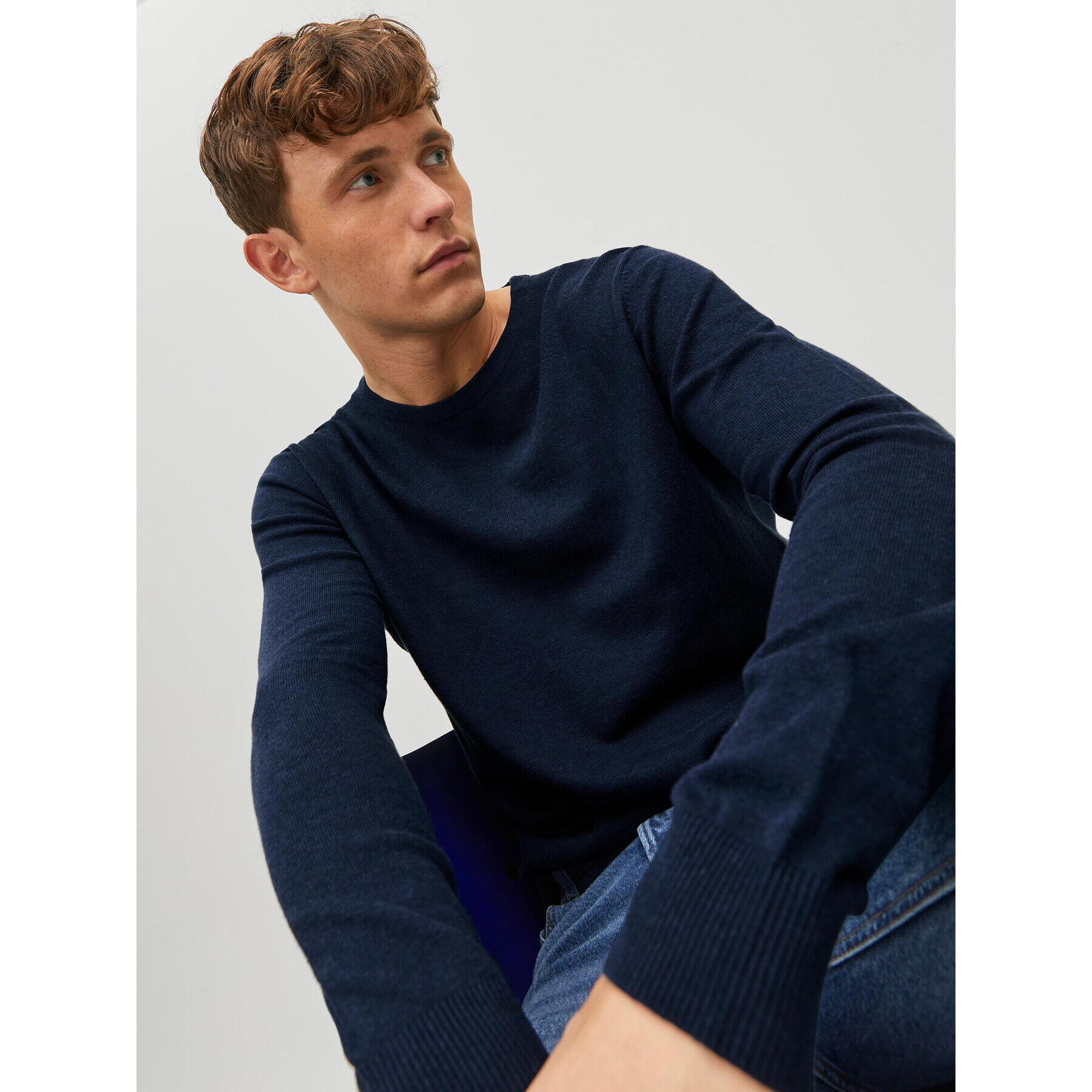Jack&Jones Пуловер Emil 12208364 Тъмносин Regular Fit - Pepit.bg