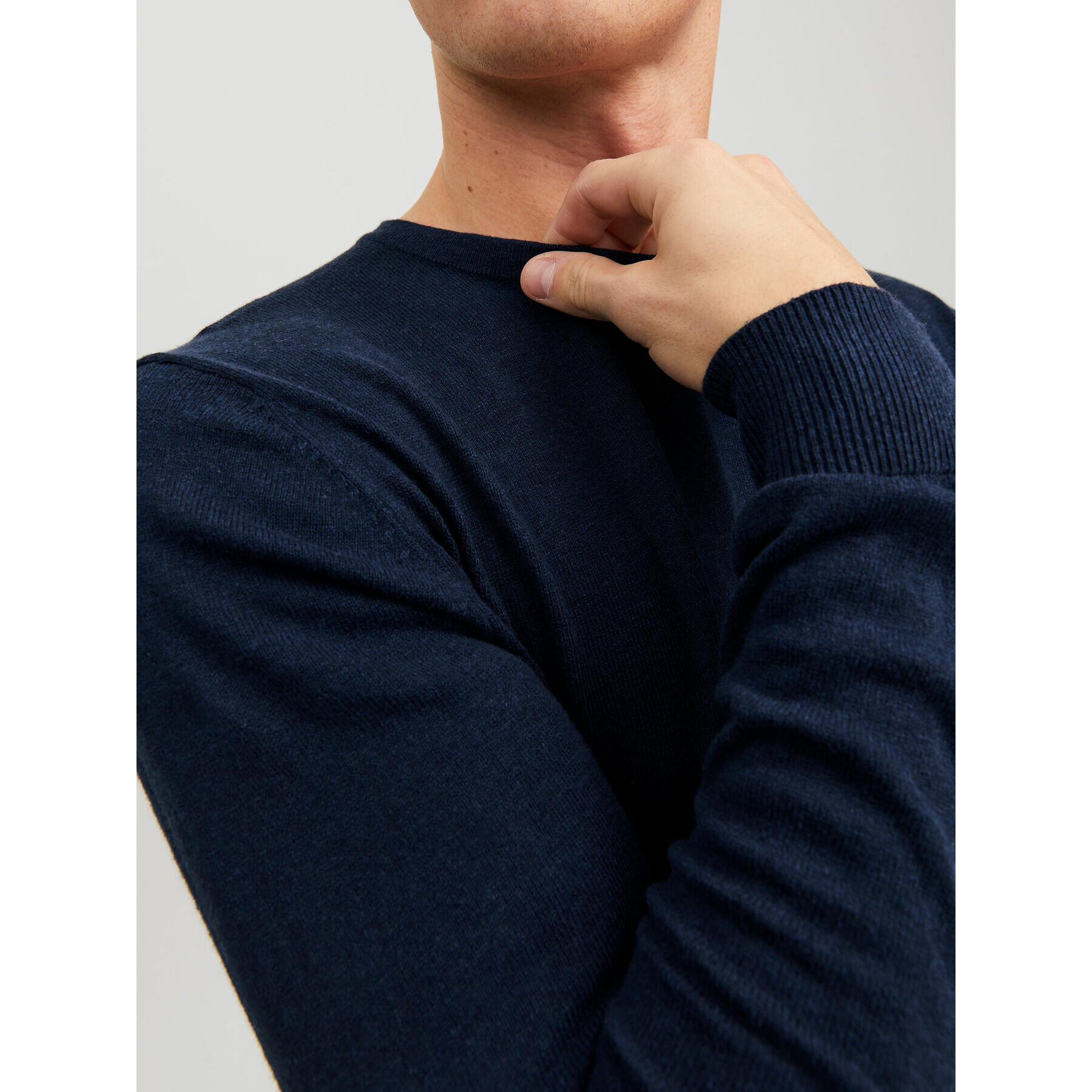 Jack&Jones Пуловер Emil 12208364 Тъмносин Regular Fit - Pepit.bg
