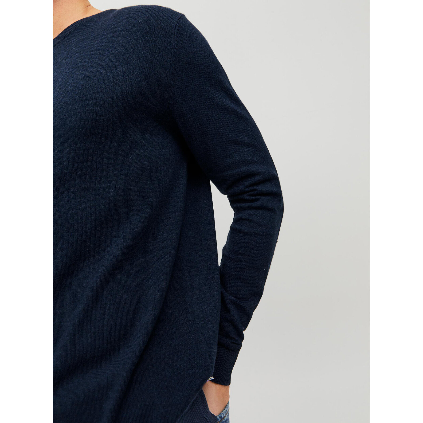 Jack&Jones Пуловер Emil 12208364 Тъмносин Regular Fit - Pepit.bg
