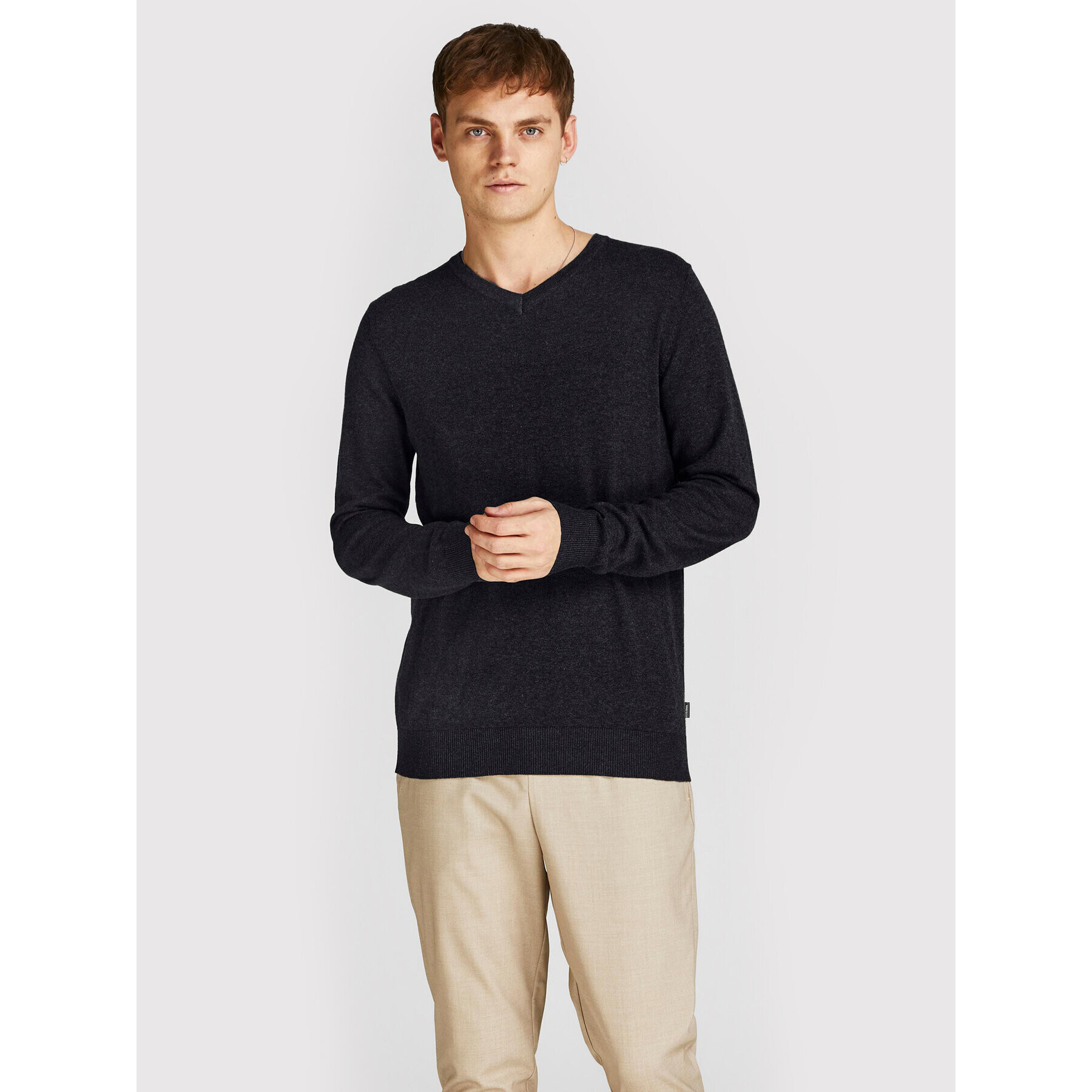 Jack&Jones Пуловер Emil 12208365 Черен Regular Fit - Pepit.bg