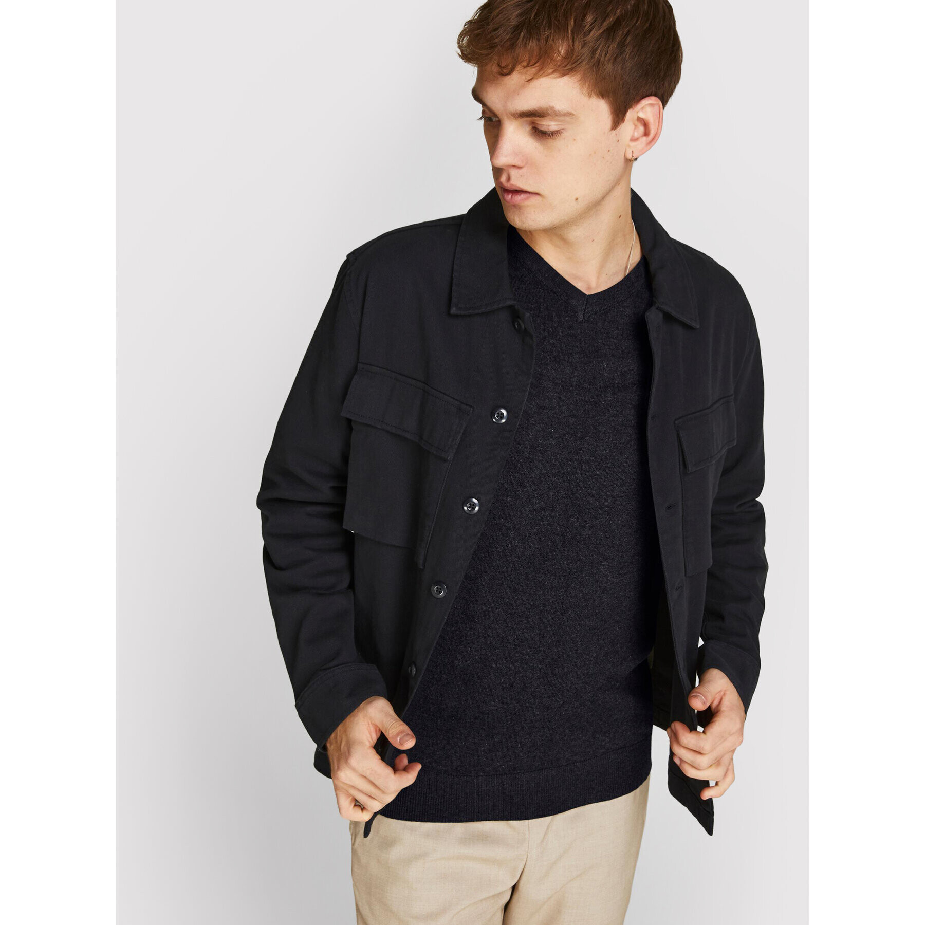 Jack&Jones Пуловер Emil 12208365 Черен Regular Fit - Pepit.bg