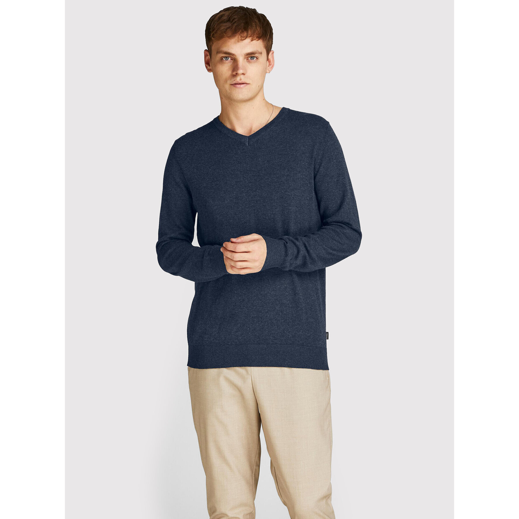 Jack&Jones Пуловер Emil 12208365 Тъмносин Regular Fit - Pepit.bg