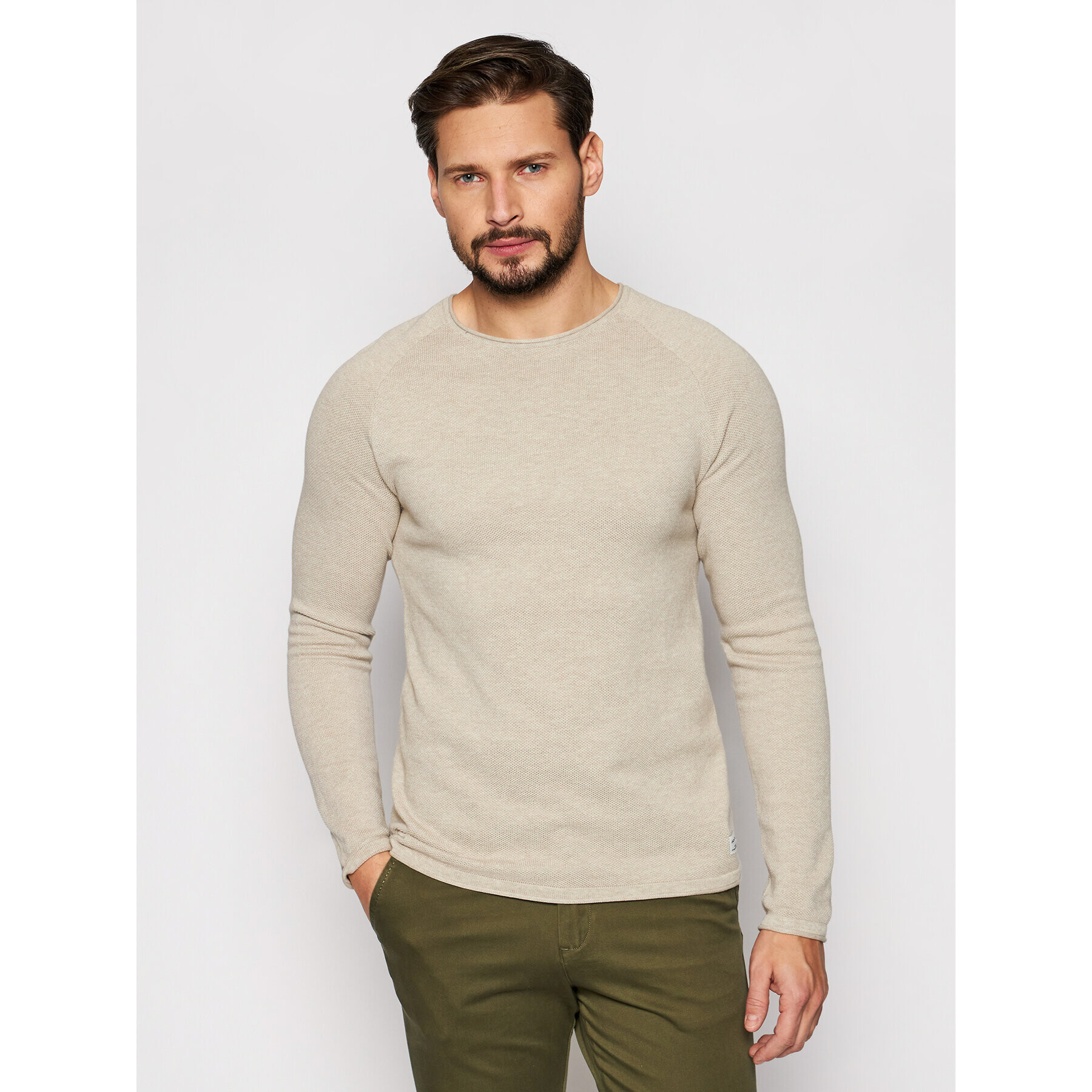 Jack&Jones Пуловер Hill 12157321 Бежов Regular Fit - Pepit.bg