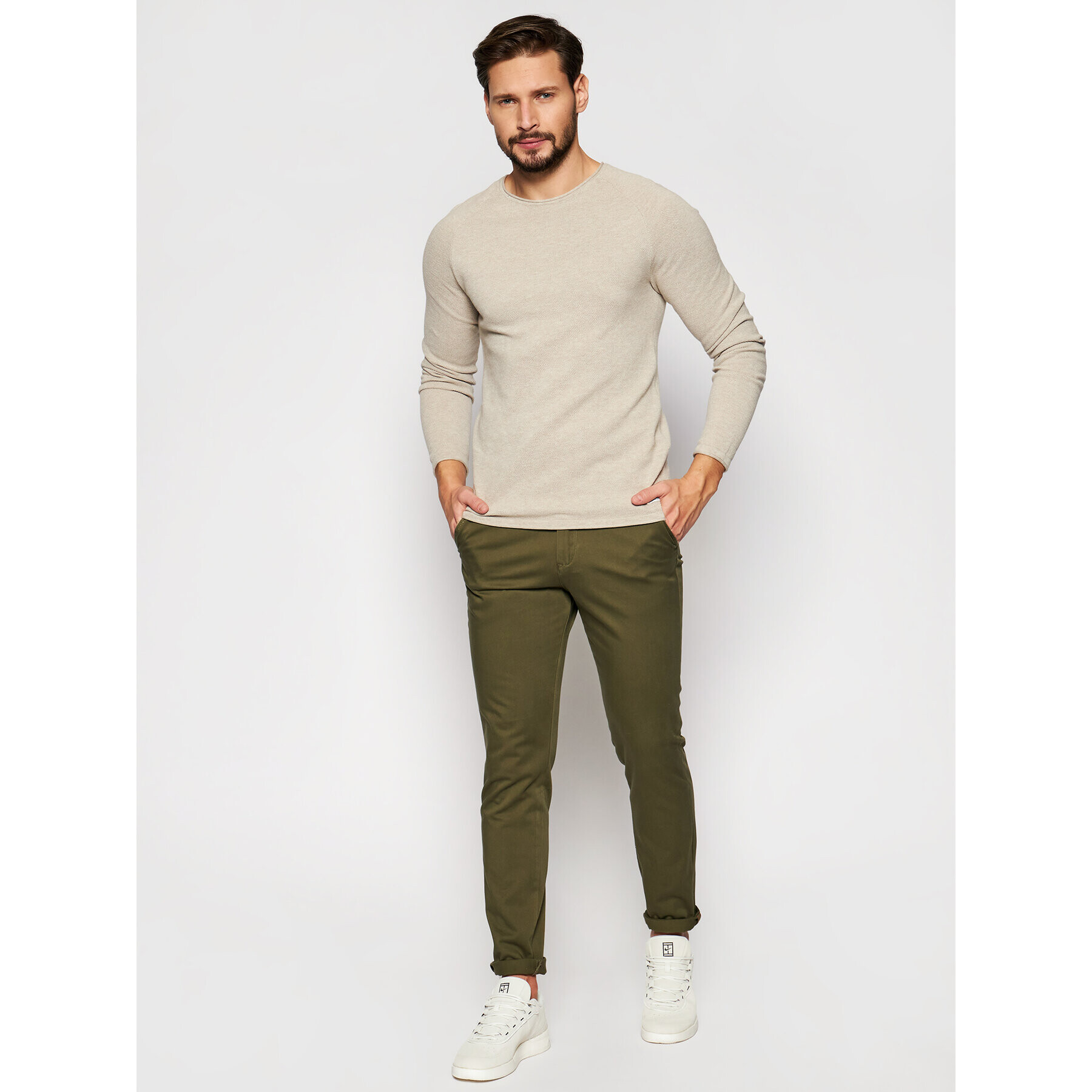 Jack&Jones Пуловер Hill 12157321 Бежов Regular Fit - Pepit.bg