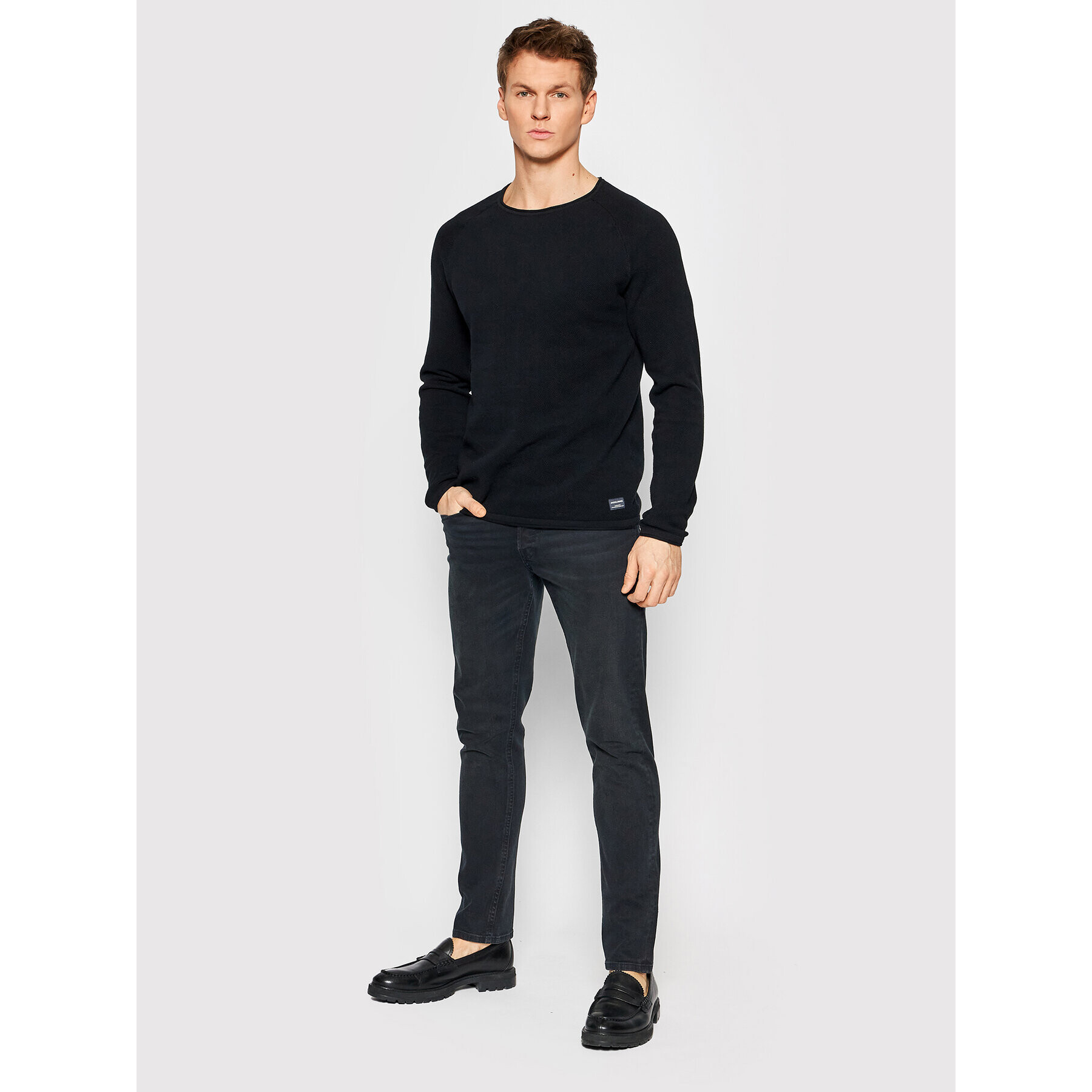 Jack&Jones Пуловер Hill 12157321 Черен Regular Fit - Pepit.bg