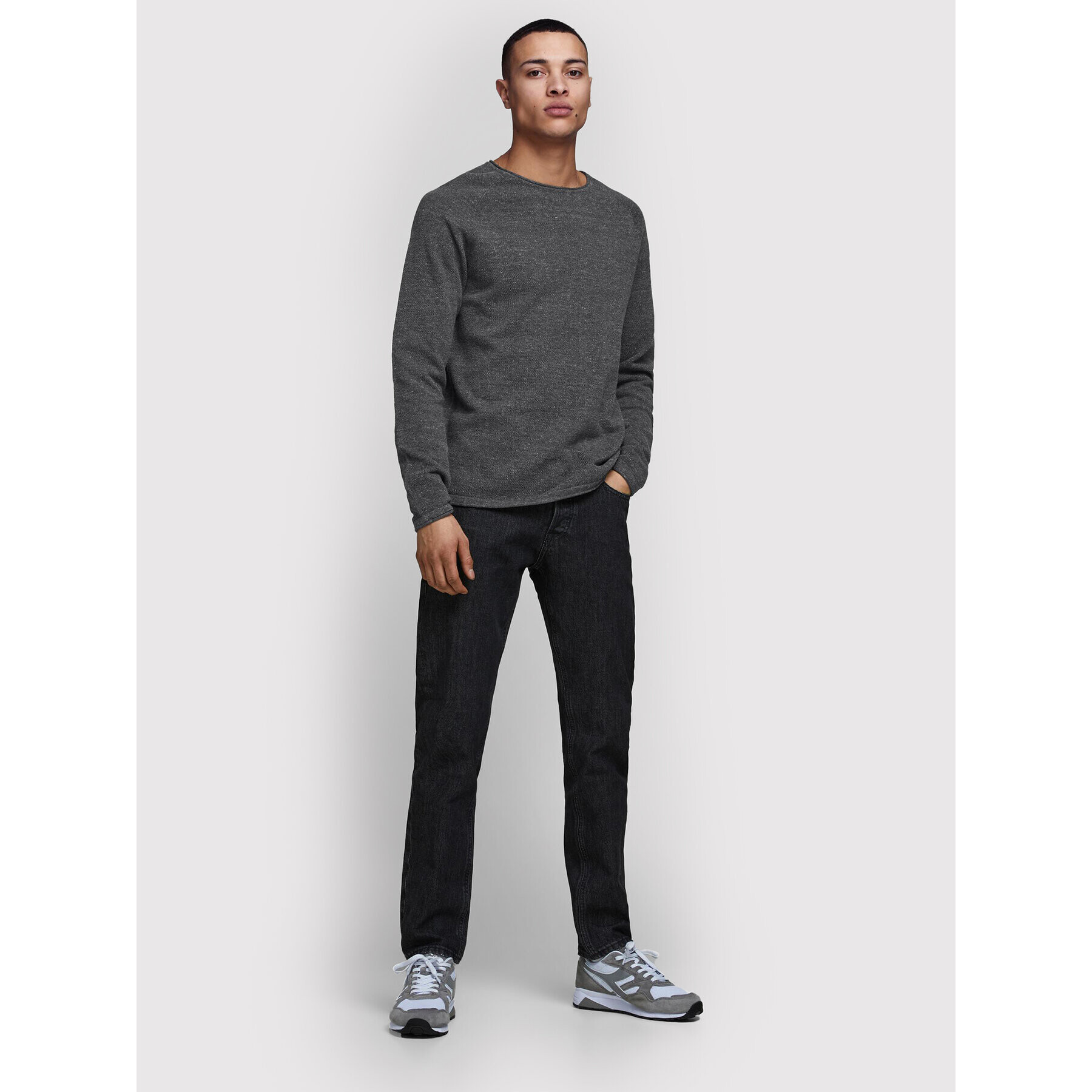 Jack&Jones Пуловер Hill 12157321 Сив Regular Fit - Pepit.bg
