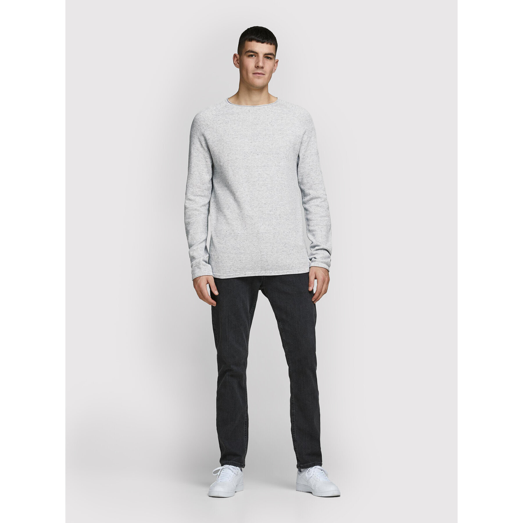 Jack&Jones Пуловер Hill 12157321 Сив Regular Fit - Pepit.bg