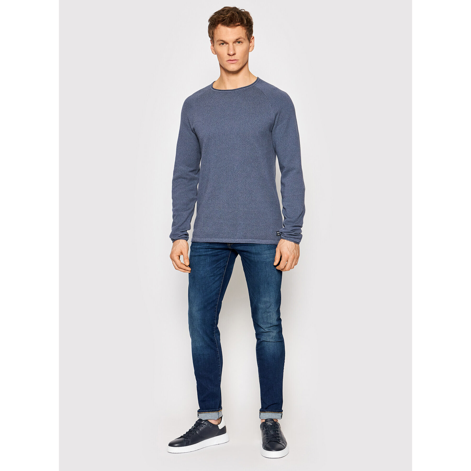 Jack&Jones Пуловер Hill 12157321 Тъмносин Regular Fit - Pepit.bg