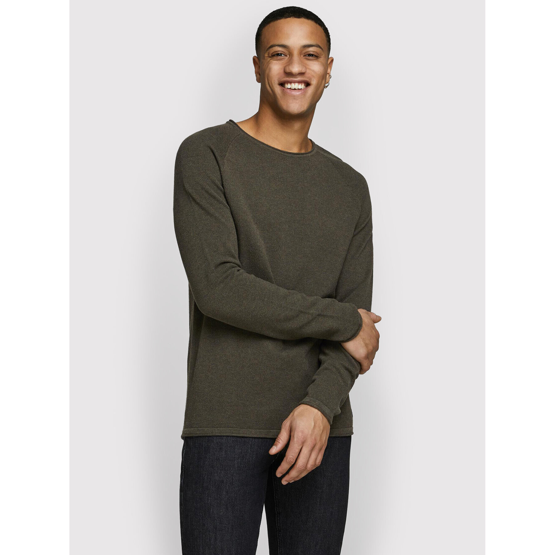 Jack&Jones Пуловер Hill 12157321 Зелен Regular Fit - Pepit.bg