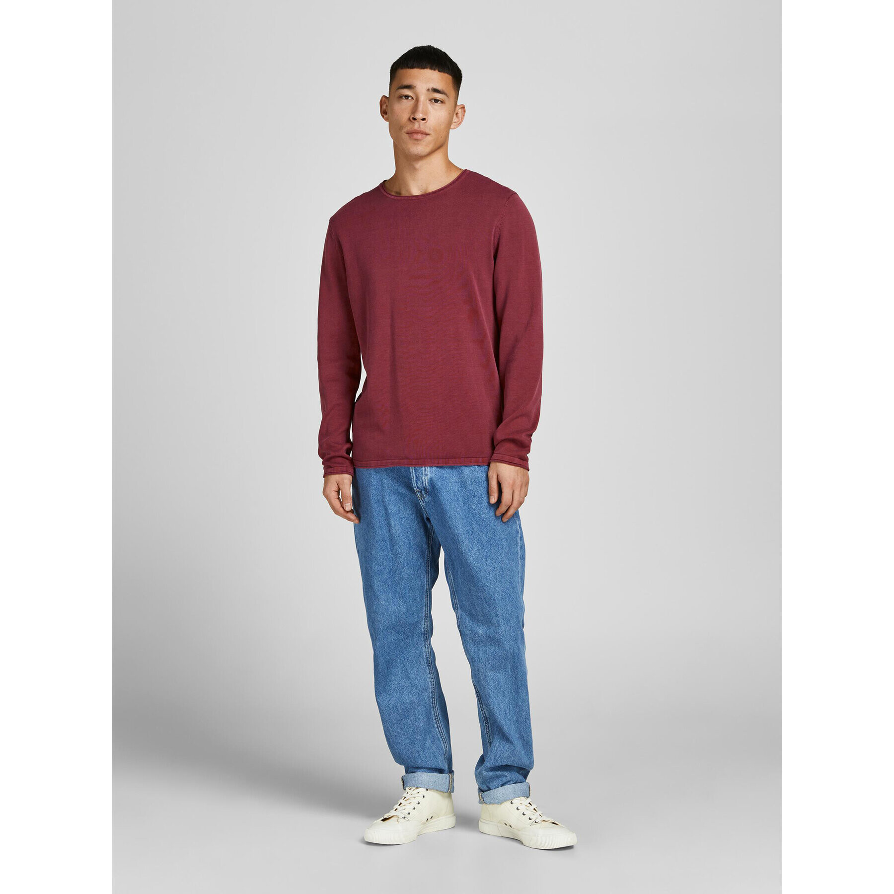 Jack&Jones Пуловер Leo 12174001 Бордо Regular Fit - Pepit.bg