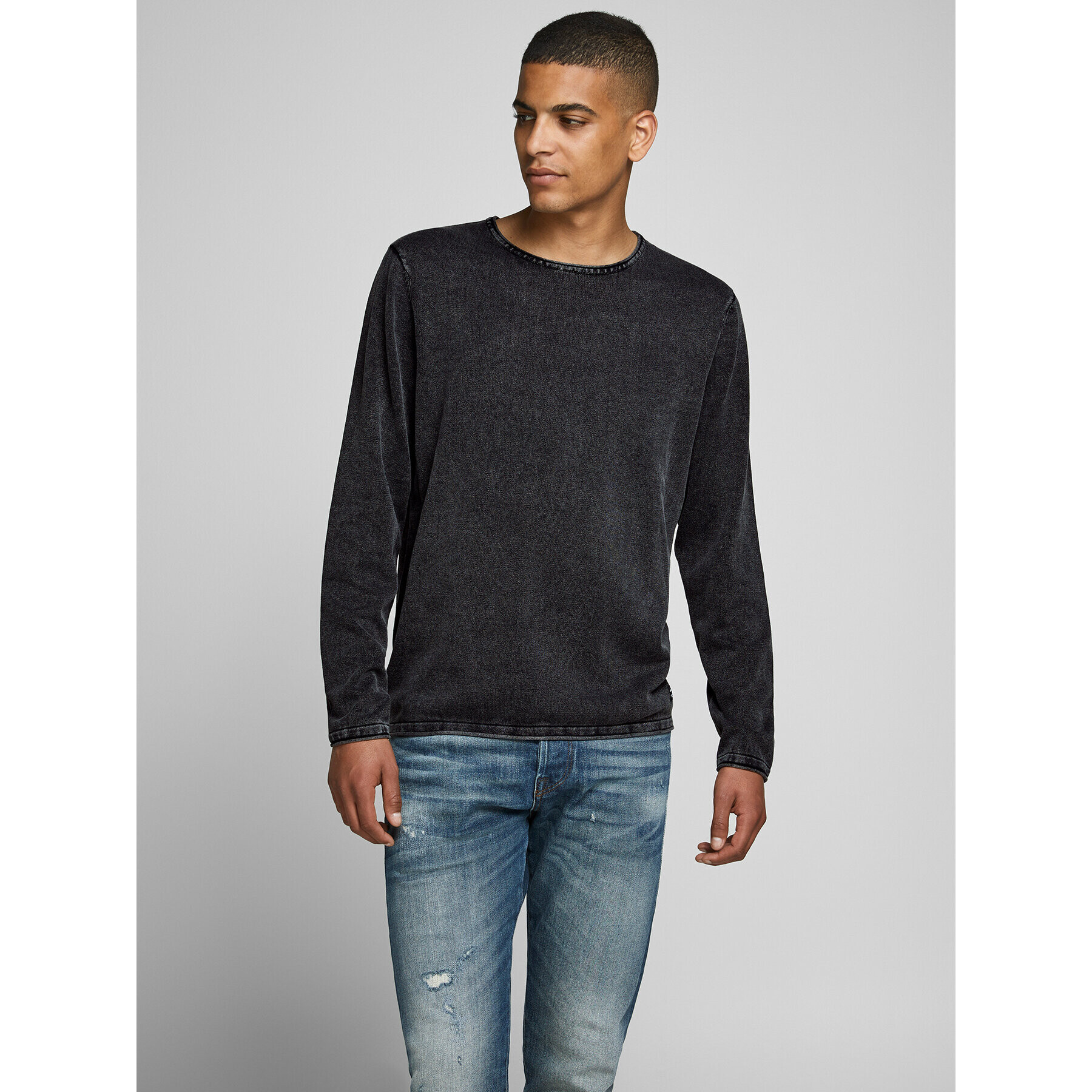 Jack&Jones Пуловер Leo 12174001 Черен Regular Fit - Pepit.bg