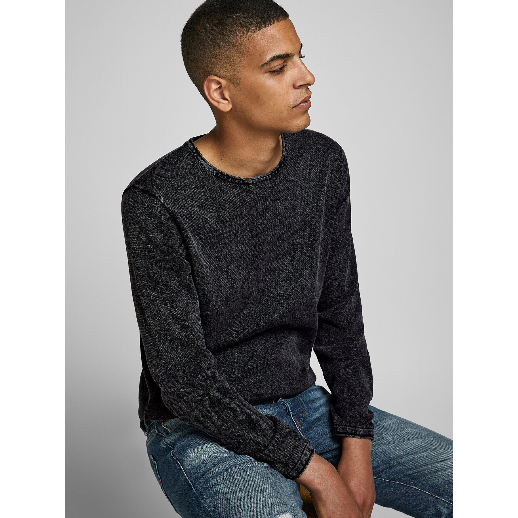 Jack&Jones Пуловер Leo 12174001 Черен Regular Fit - Pepit.bg