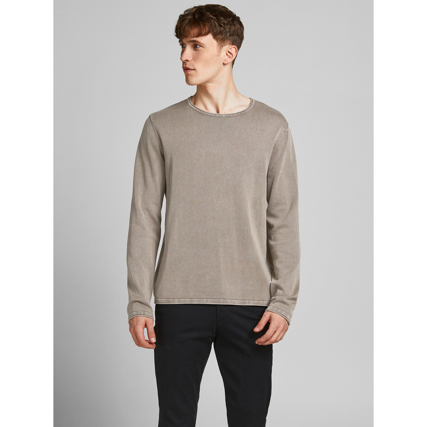 Jack&Jones Пуловер Leo 12174001 Кафяв Regular Fit - Pepit.bg