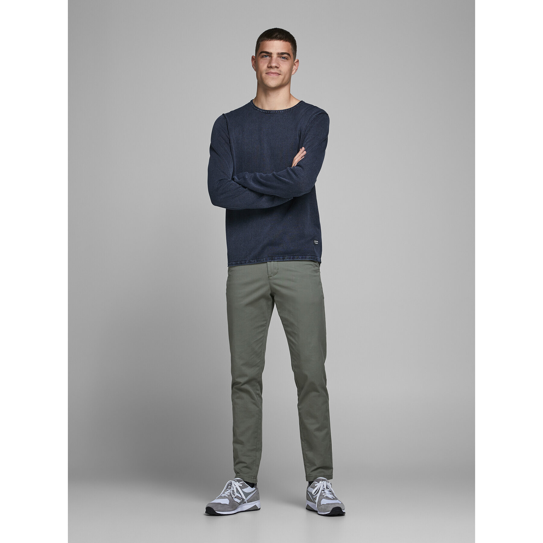 Jack&Jones Пуловер Leo 12174001 Тъмносин Regular Fit - Pepit.bg