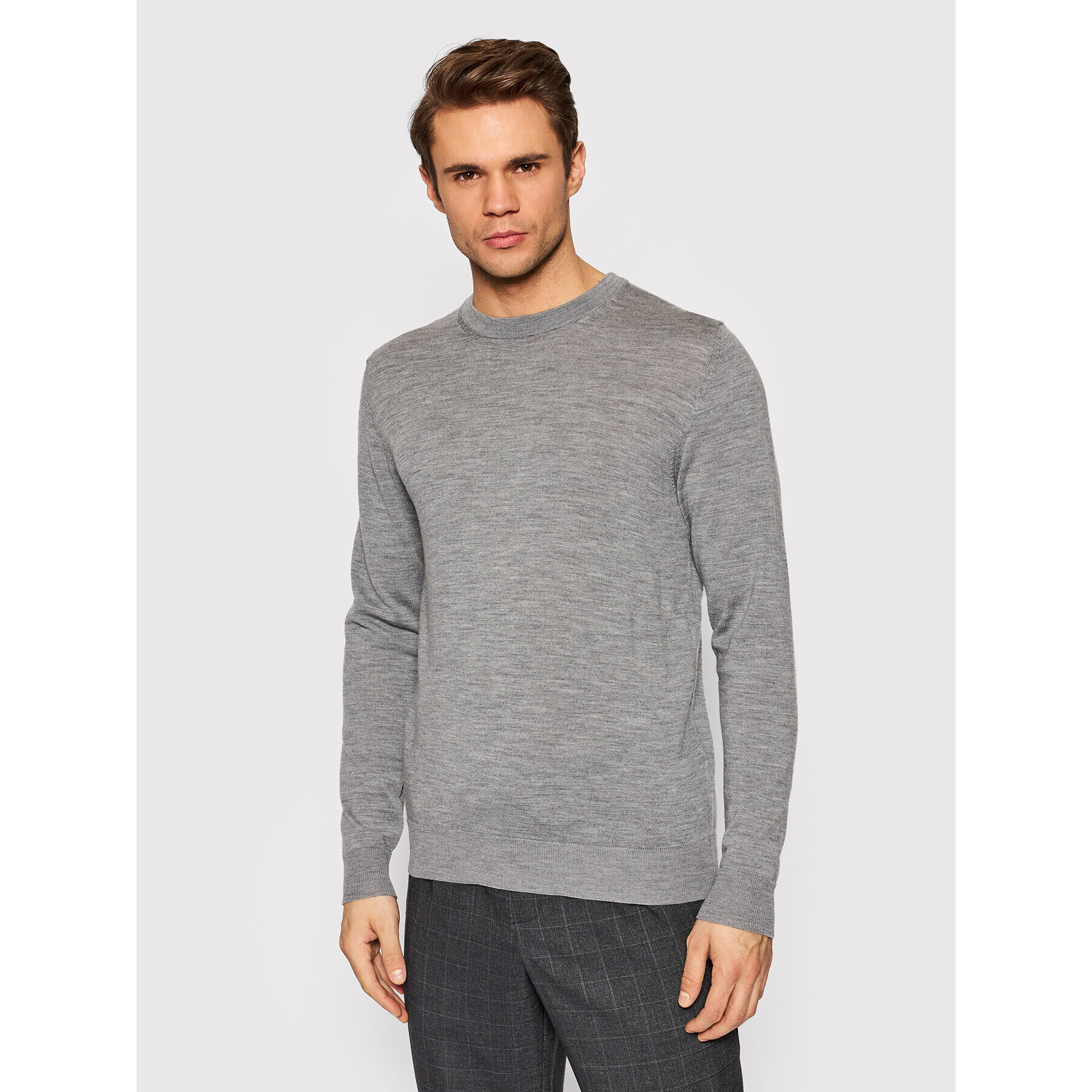 Jack&Jones Пуловер Mark 12175288 Сив Regular Fit - Pepit.bg