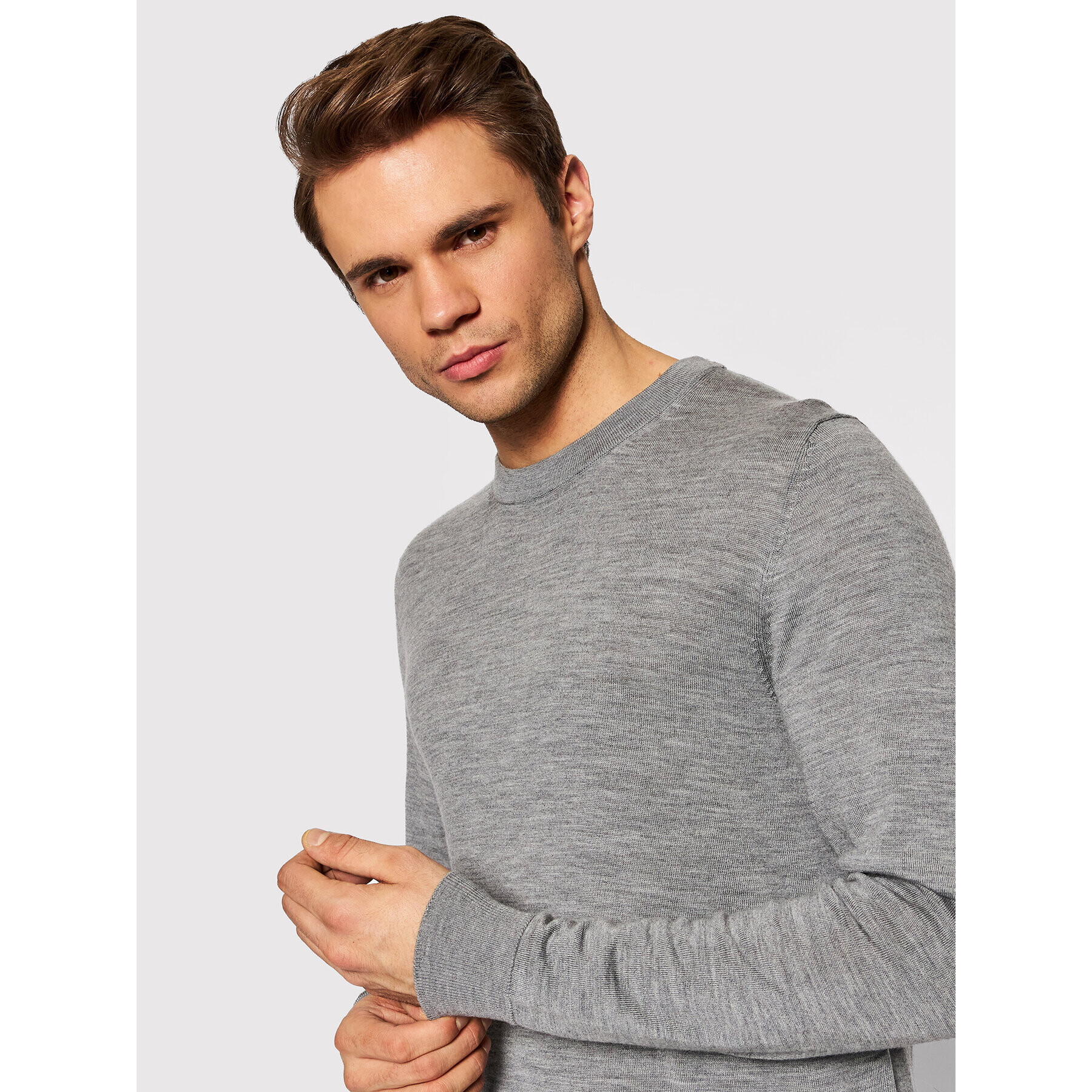 Jack&Jones Пуловер Mark 12175288 Сив Regular Fit - Pepit.bg