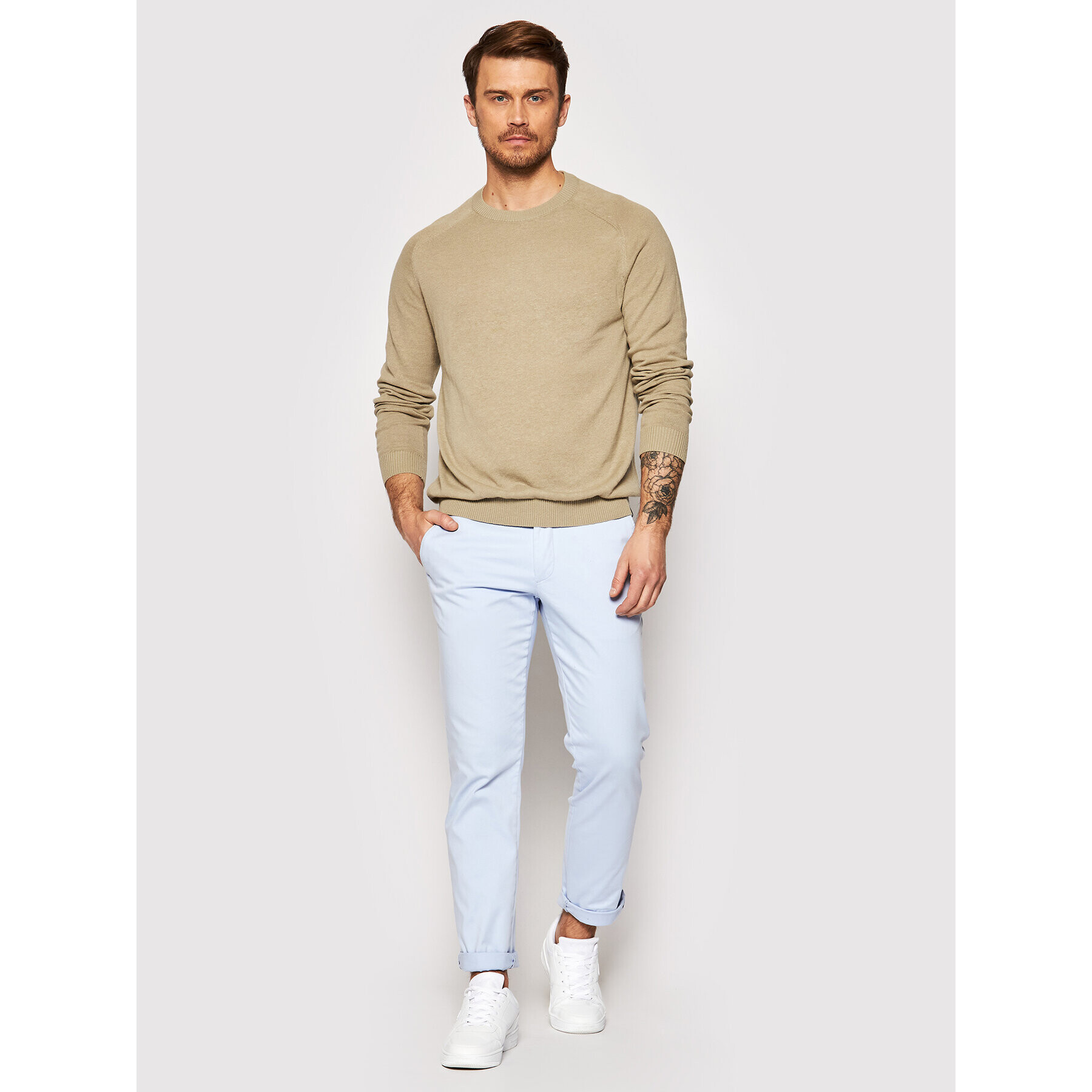 Jack&Jones Пуловер Nico 12184818 Бежов Regular Fit - Pepit.bg