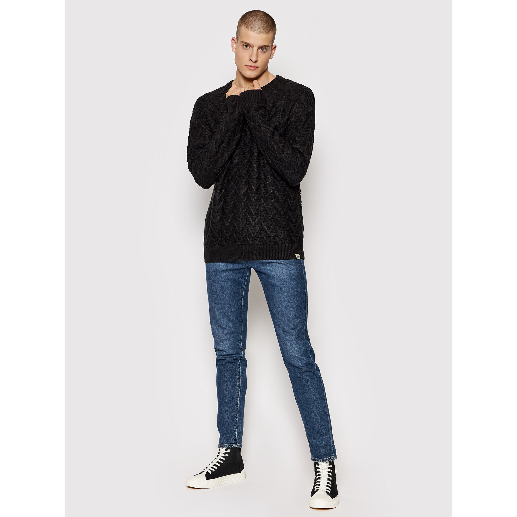 Jack&Jones Пуловер Nox 12196852 Черен Regular Fit - Pepit.bg