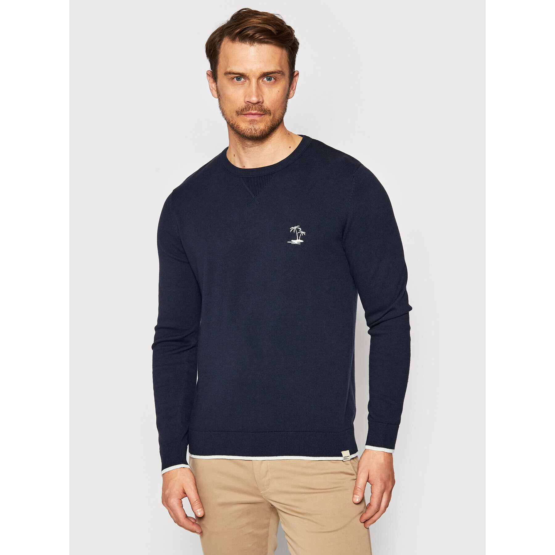 Jack&Jones Пуловер Playa 12188212 Тъмносин Regular Fit - Pepit.bg