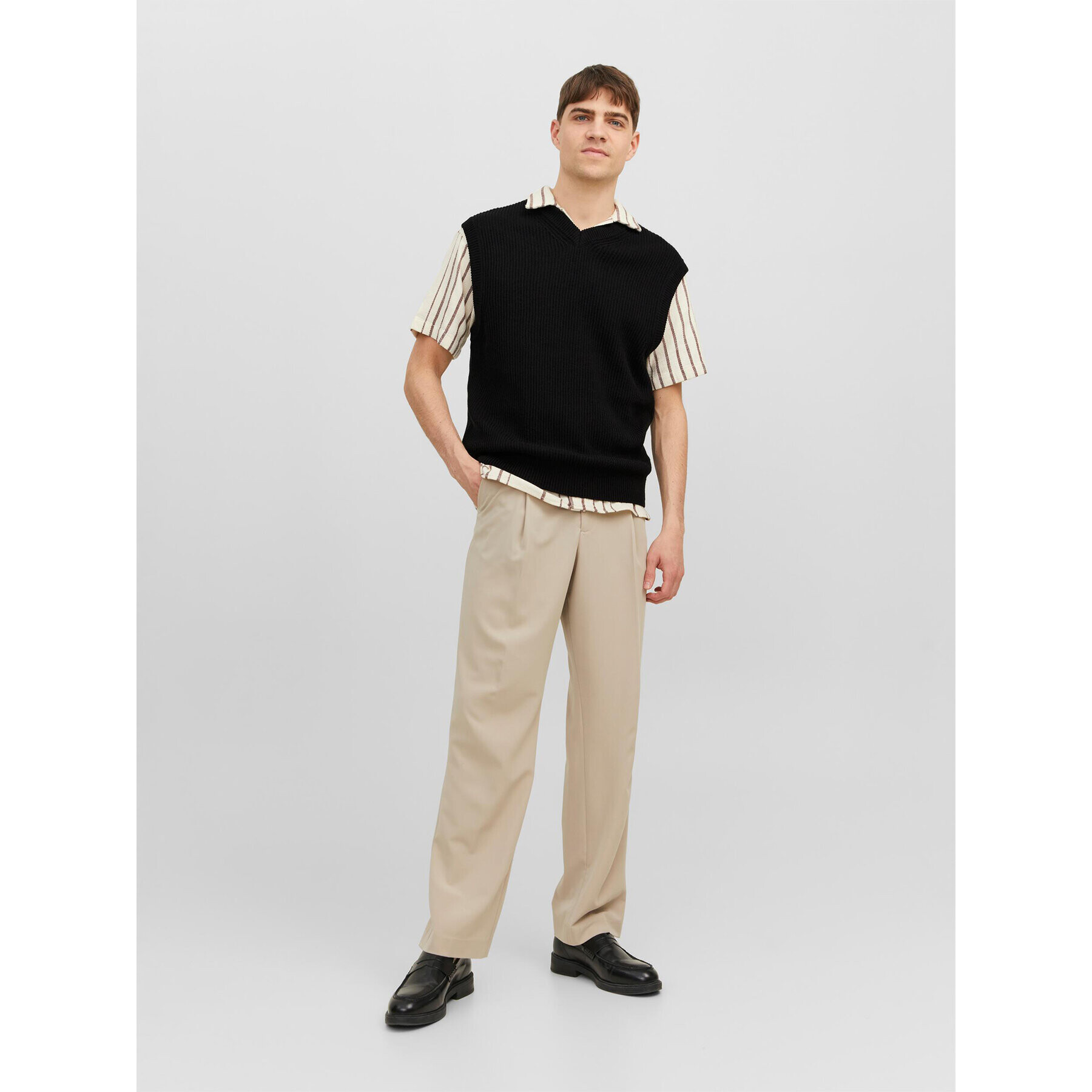 Jack&Jones Пуловер Rib 12241167 Черен Regular Fit - Pepit.bg