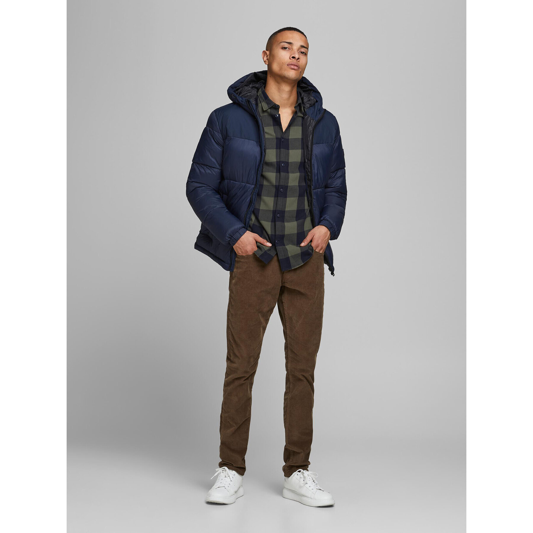 Jack&Jones Риза 12181602 Зелен Slim Fit - Pepit.bg