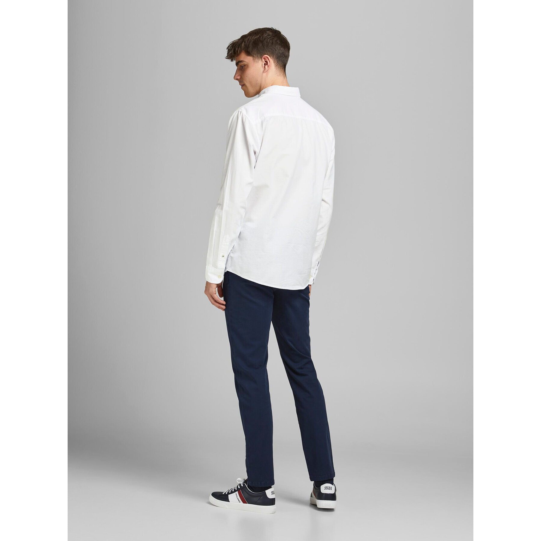 Jack&Jones Риза 12182486 Бял Slim Fit - Pepit.bg