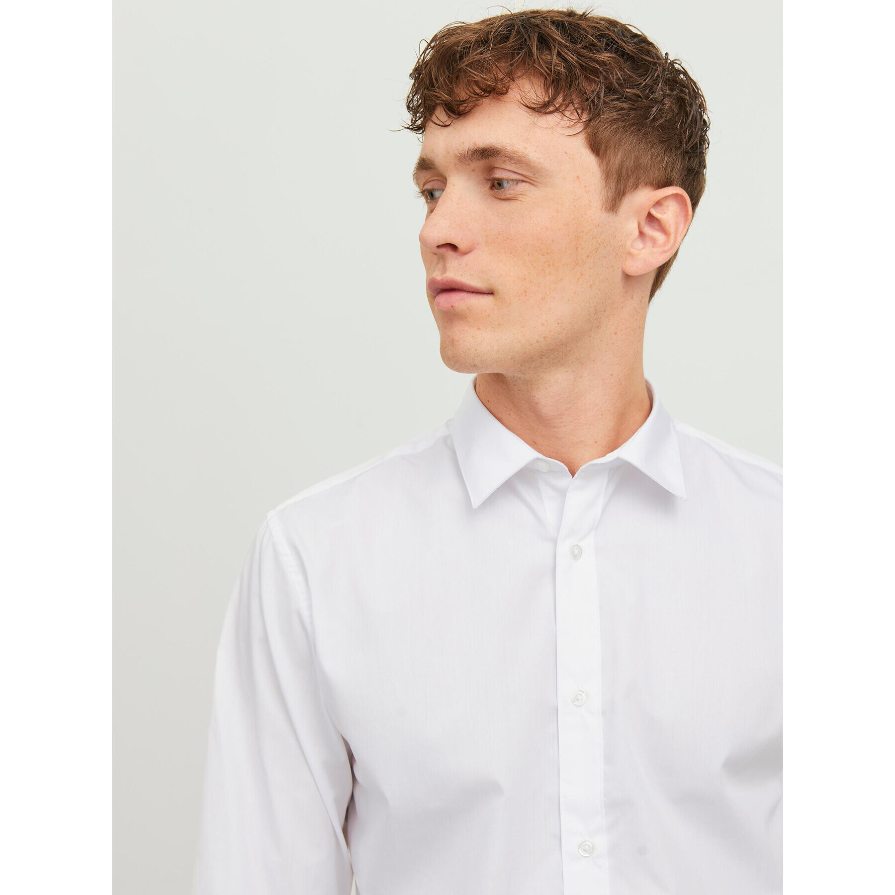 Jack&Jones Риза 12187222 Бял Slim Fit - Pepit.bg