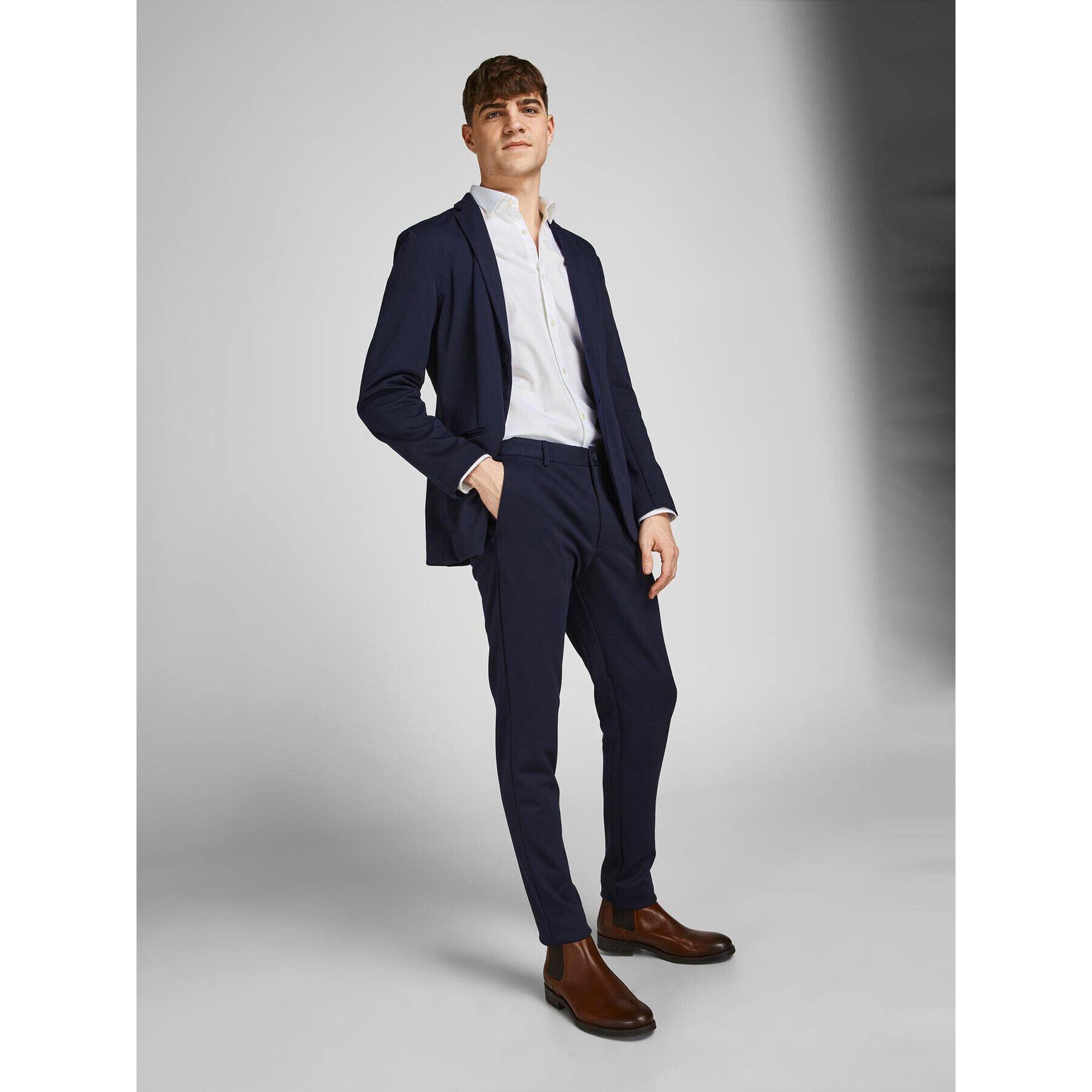 Jack&Jones Риза 12201905 Бял Slim Fit - Pepit.bg