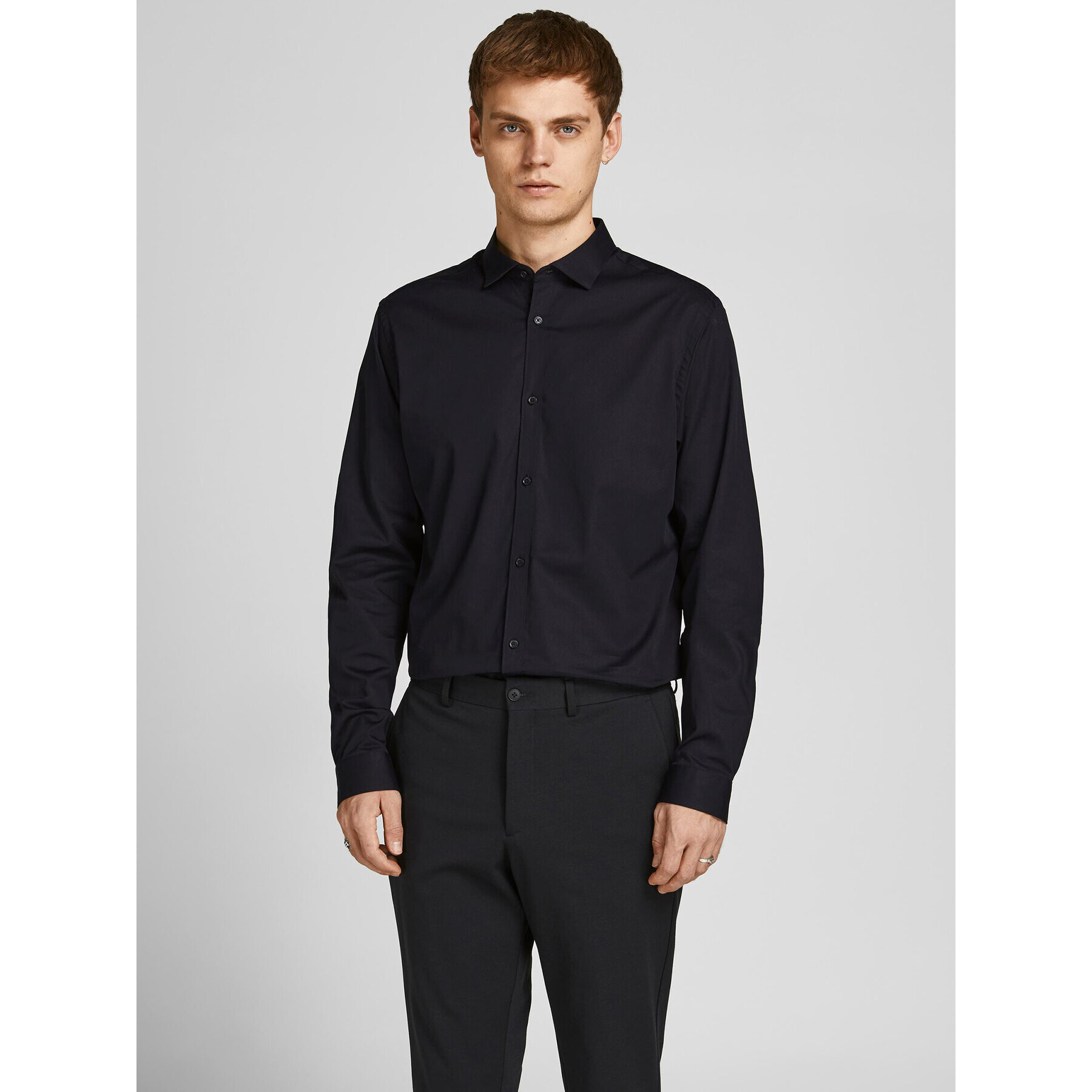 Jack&Jones Риза 12201905 Черен Slim Fit - Pepit.bg