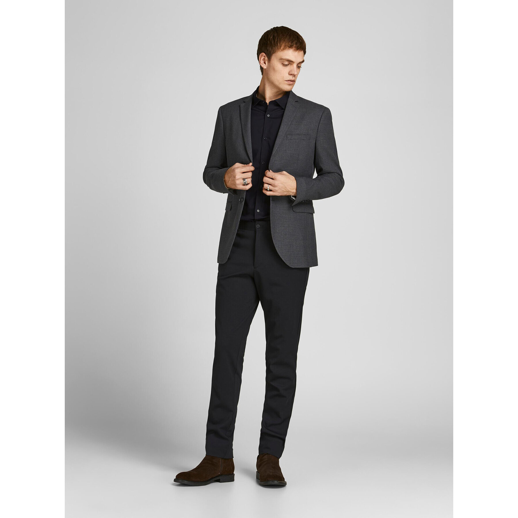 Jack&Jones Риза 12201905 Черен Slim Fit - Pepit.bg