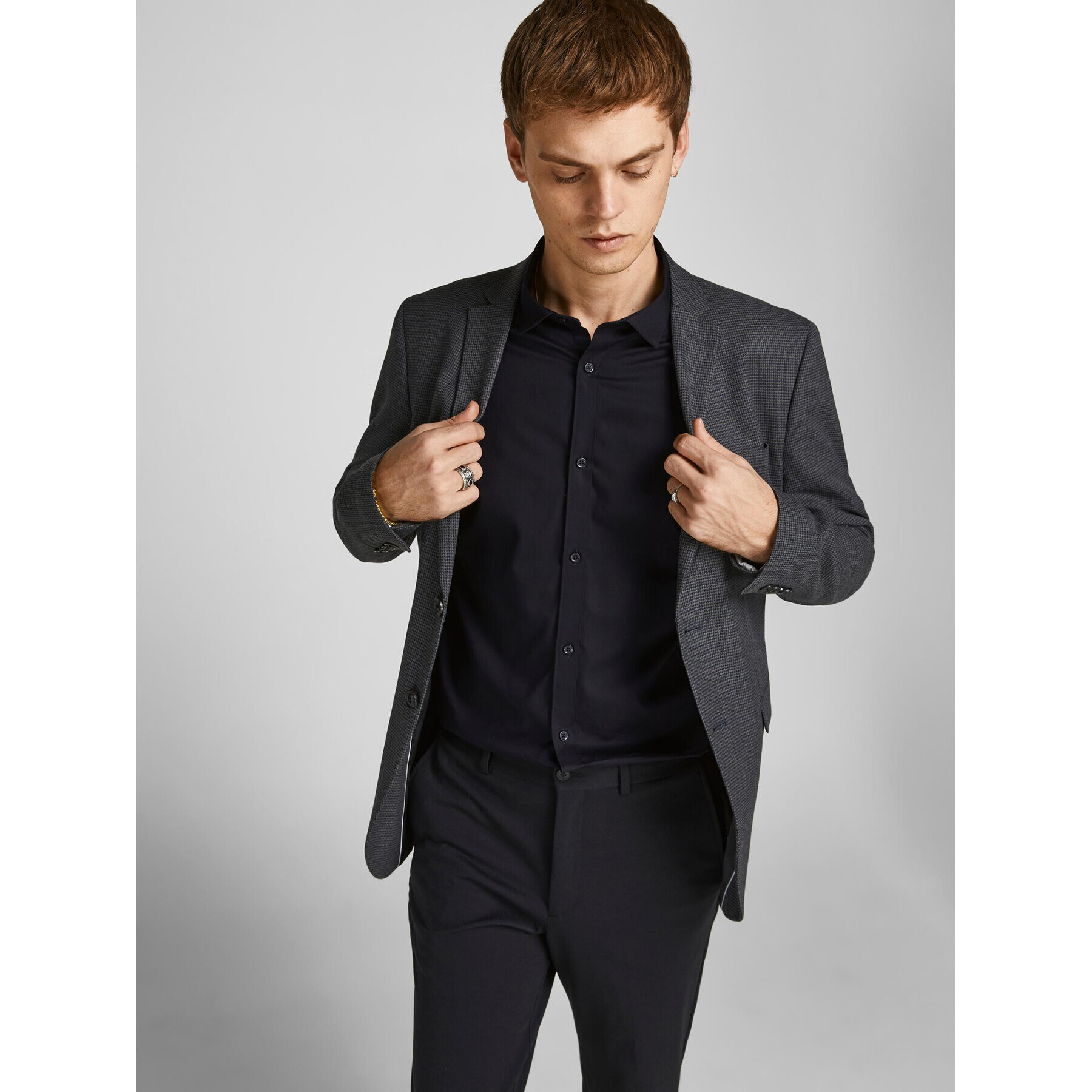 Jack&Jones Риза 12201905 Черен Slim Fit - Pepit.bg
