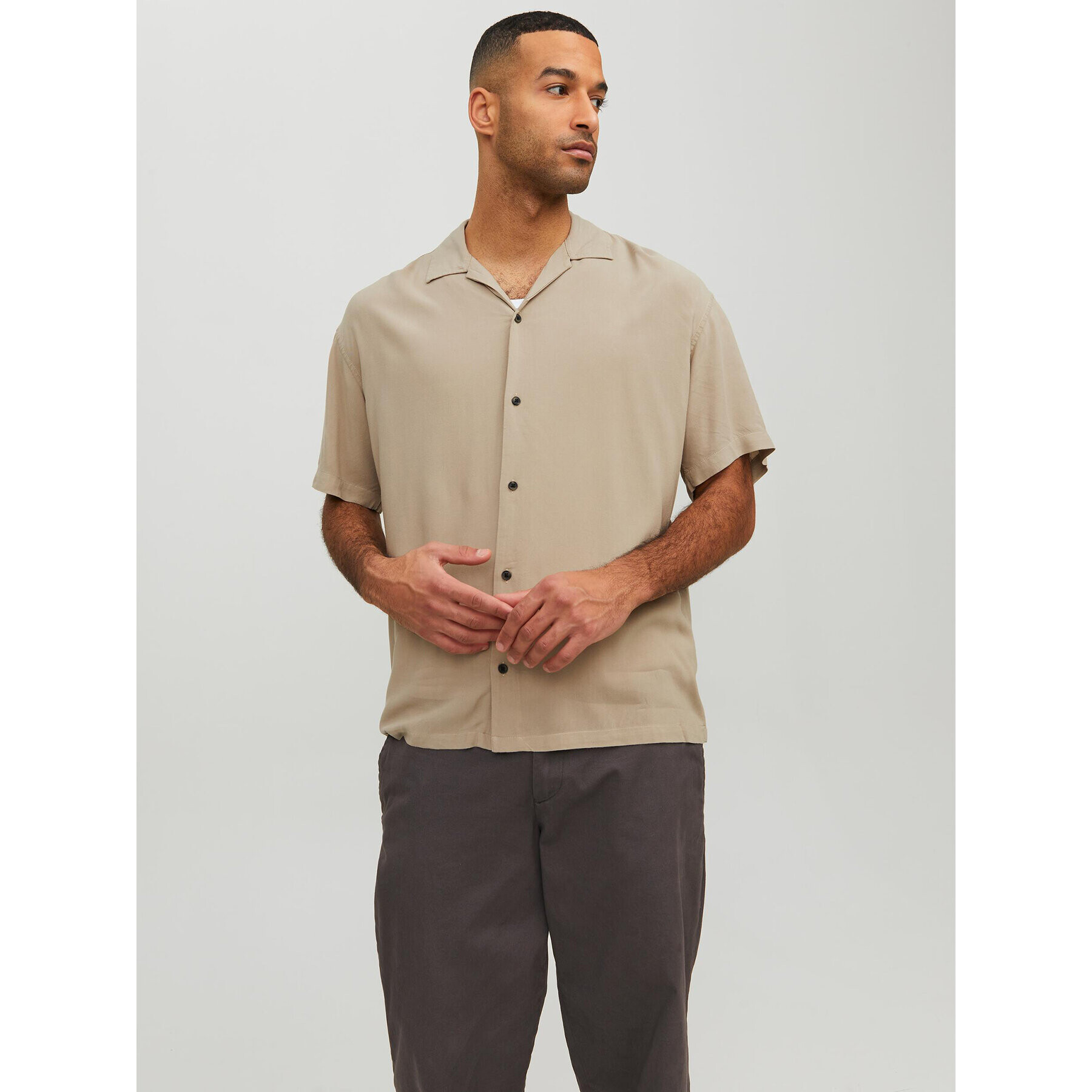Jack&Jones Риза Jeff 12220416 Бежов Relaxed Fit - Pepit.bg