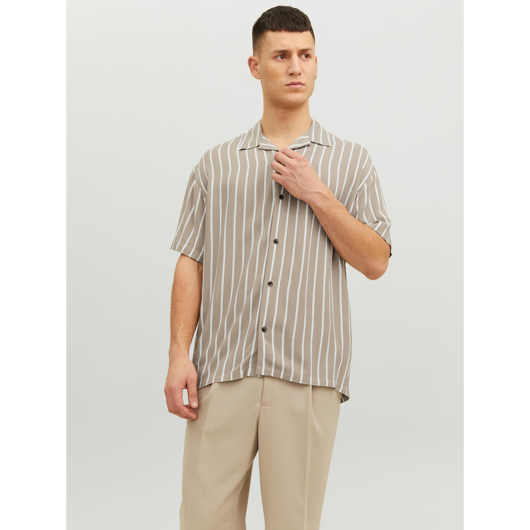 Jack&Jones Риза Jeff 12220423 Бежов Relaxed Fit - Pepit.bg