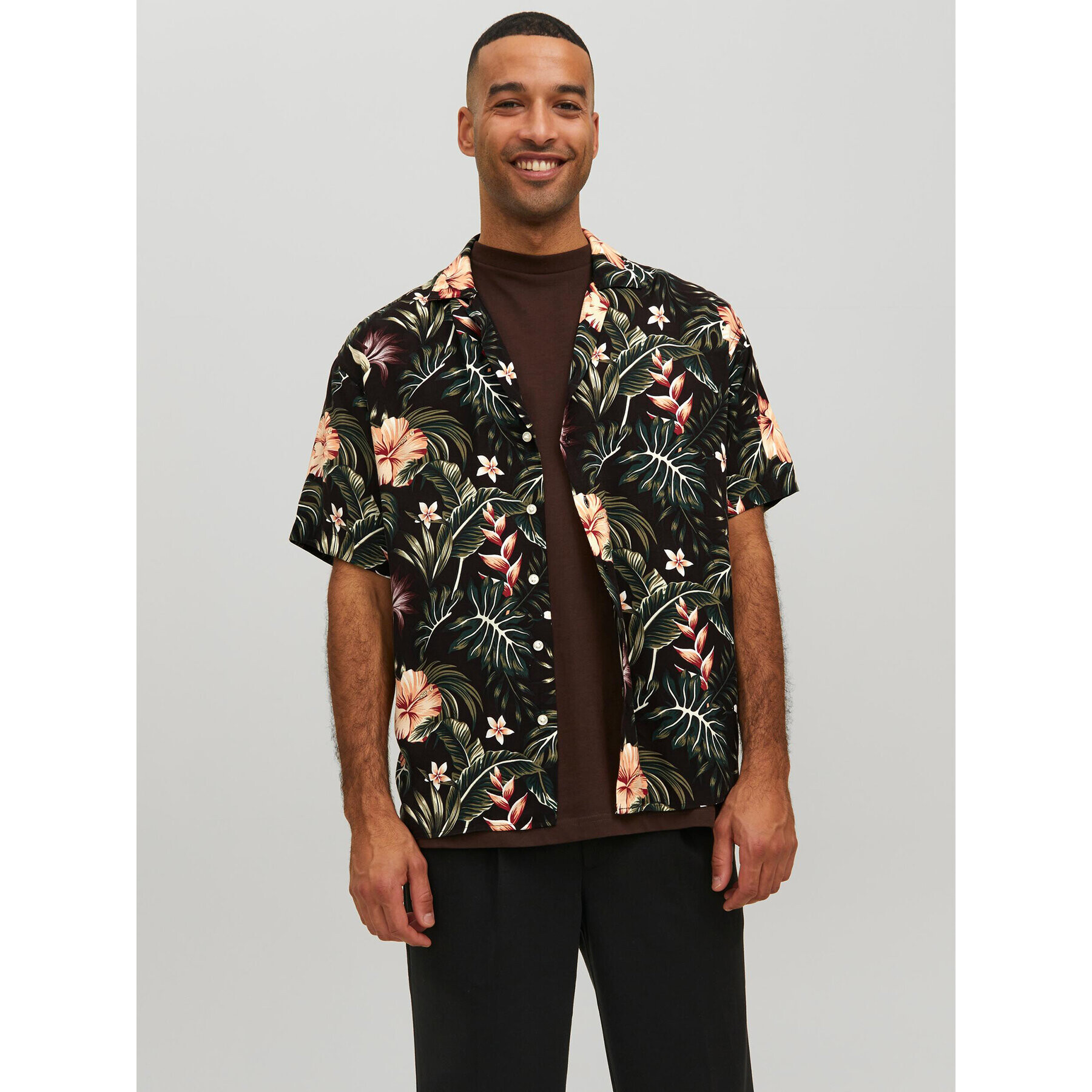 Jack&Jones Риза 12222898 Черен Relaxed Fit - Pepit.bg