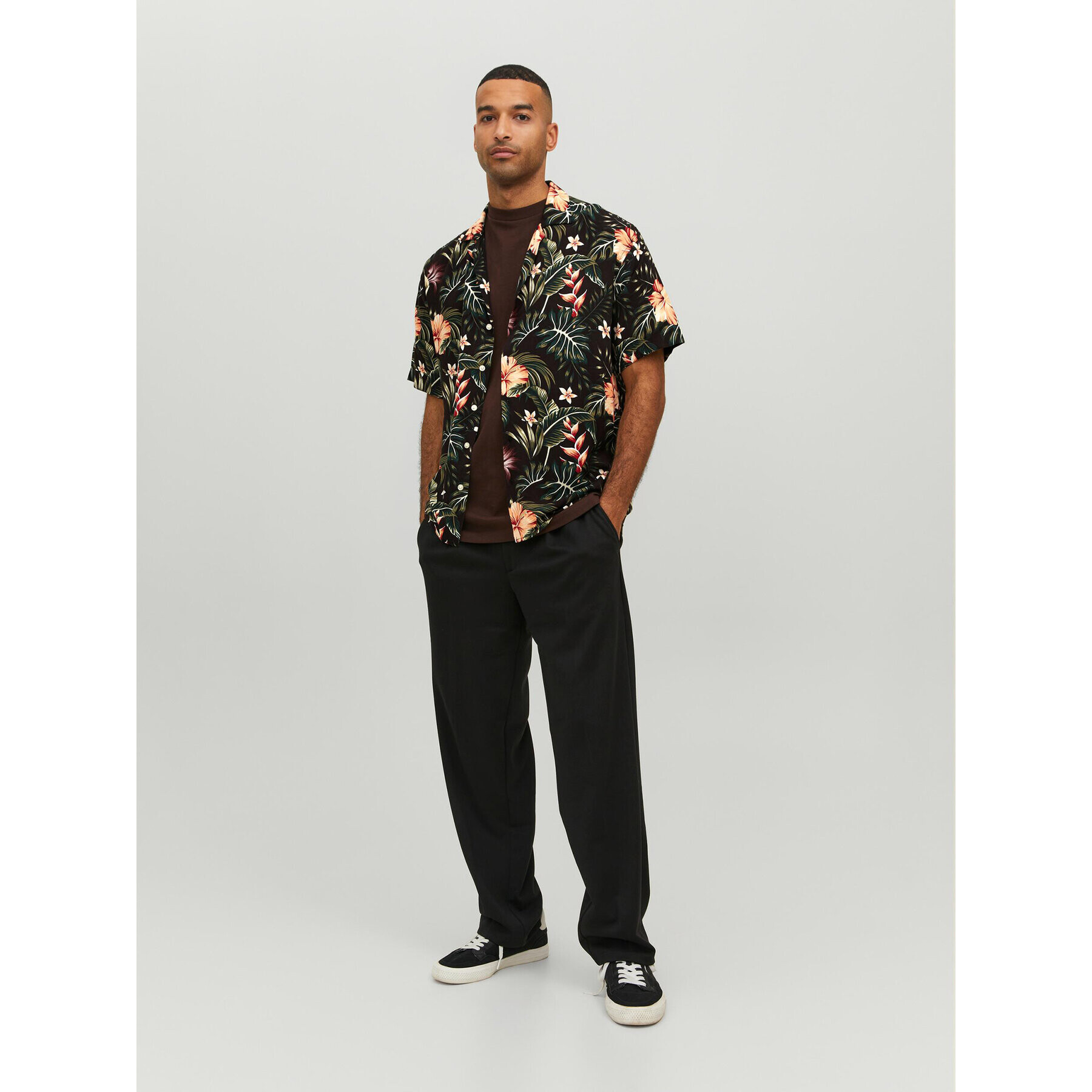 Jack&Jones Риза 12222898 Черен Relaxed Fit - Pepit.bg