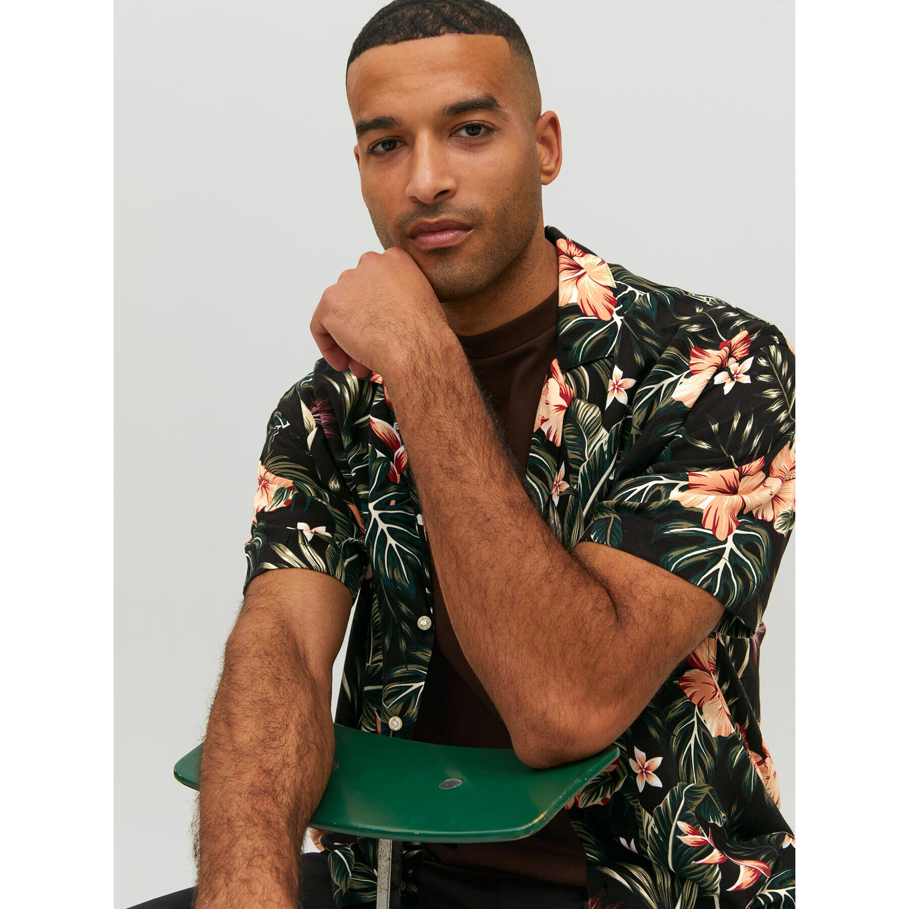 Jack&Jones Риза 12222898 Черен Relaxed Fit - Pepit.bg
