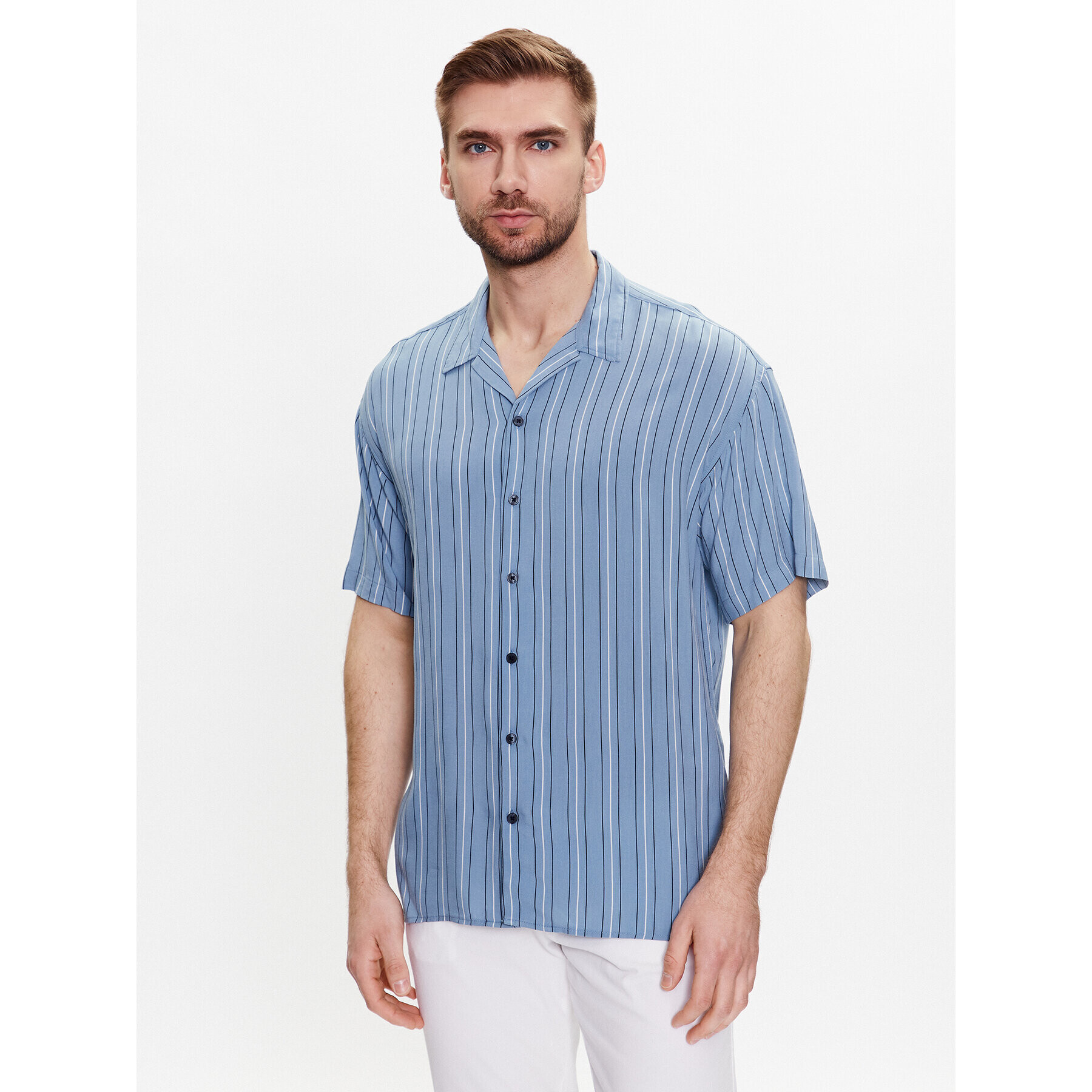 Jack&Jones Риза Chain 12227973 Син Relaxed Fit - Pepit.bg