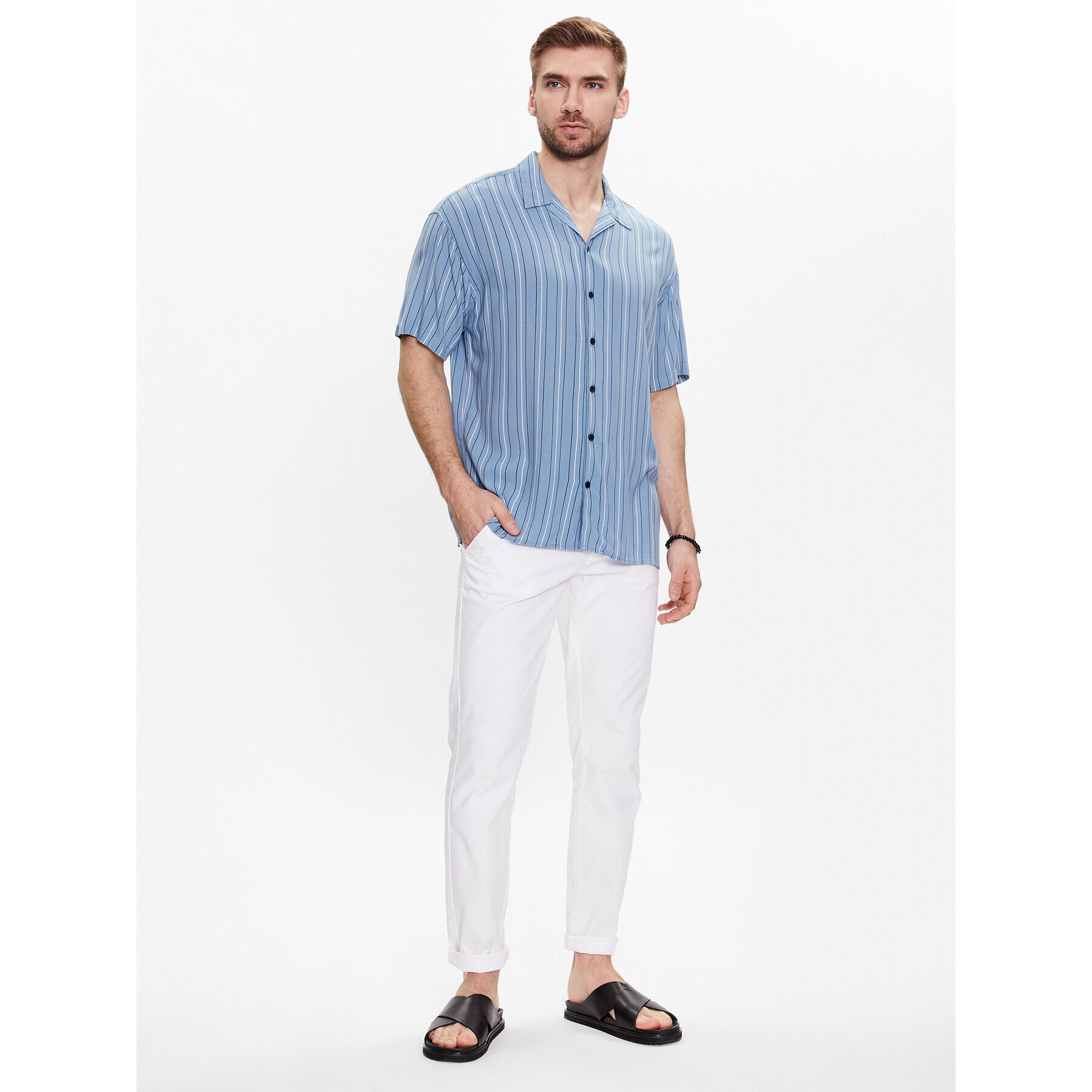 Jack&Jones Риза Chain 12227973 Син Relaxed Fit - Pepit.bg