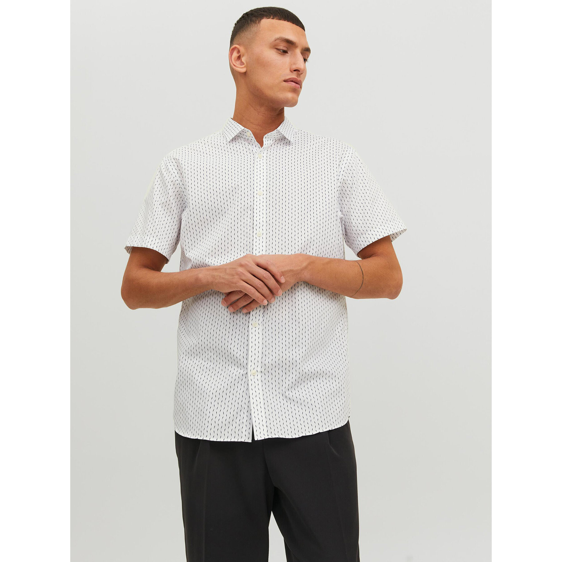 Jack&Jones Риза Cardiff 12231865 Бял Slim Fit - Pepit.bg
