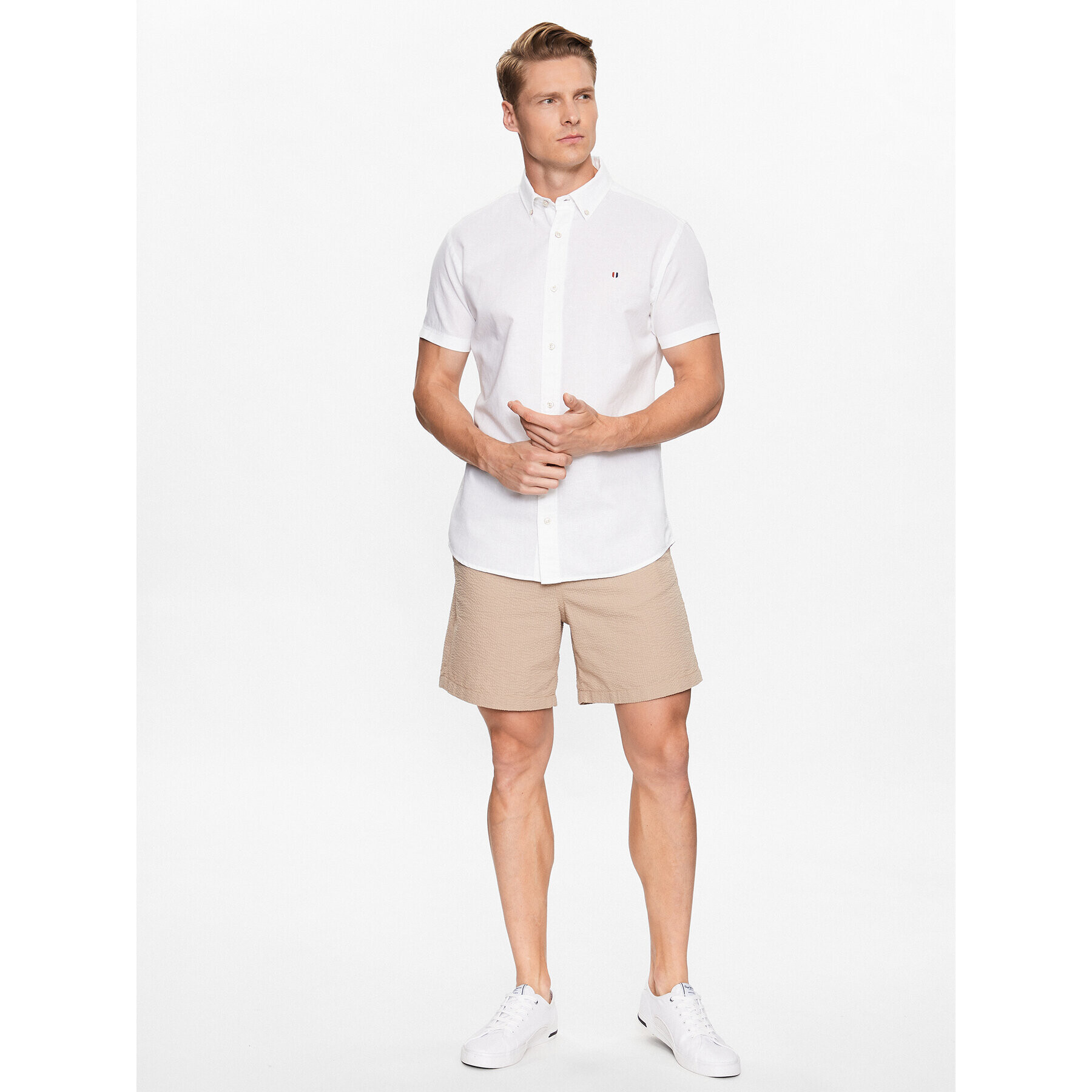 Jack&Jones Риза Blu Summer 12233118 Бял Slim Fit - Pepit.bg