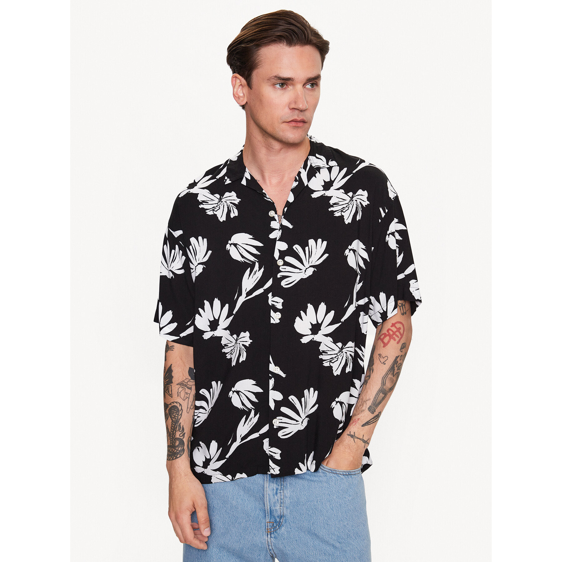 Jack&Jones Риза Luke 12233536 Черен Relaxed Fit - Pepit.bg