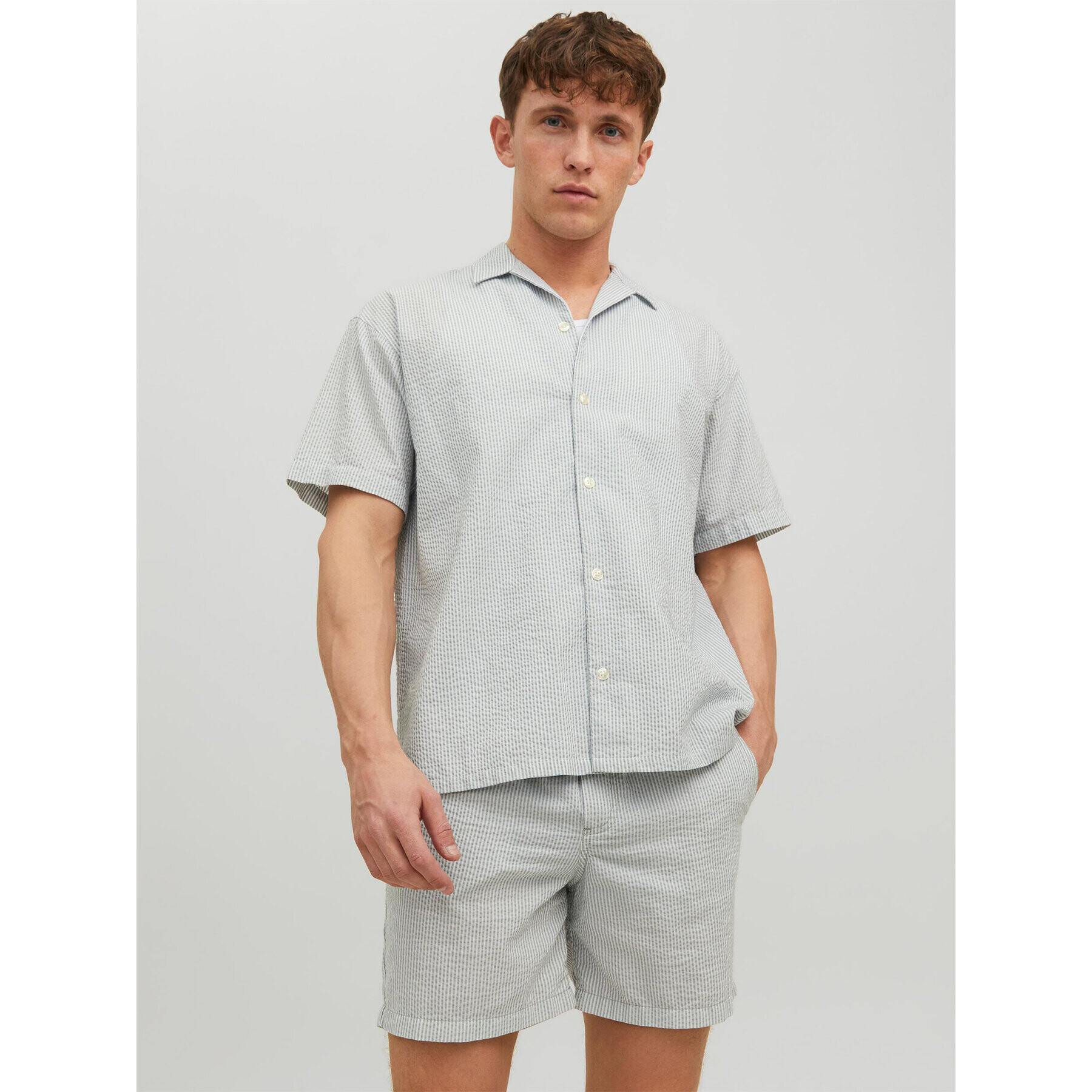 Jack&Jones Риза Palma 12233548 Сив Relaxed Fit - Pepit.bg